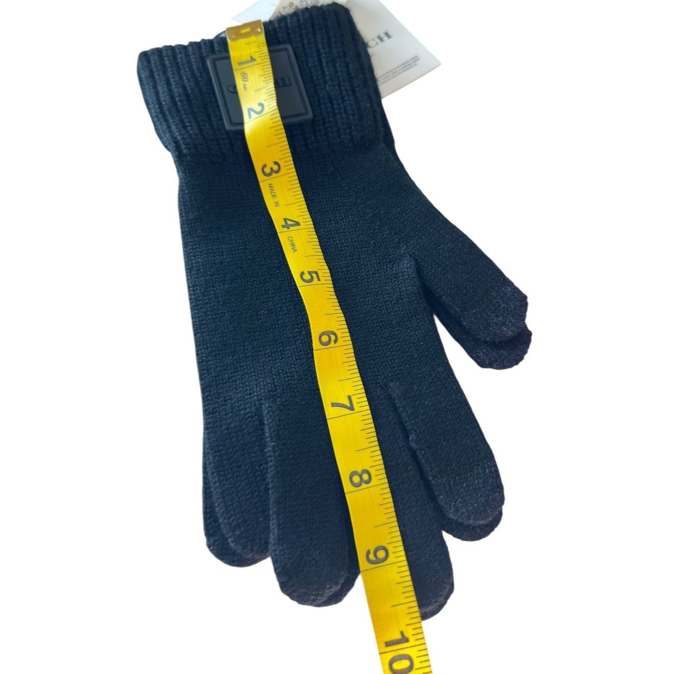 Coach Coach Knit Tech Gloves With Rubber Patch Black S/M Size ONE SIZE - 7 Thumbnail