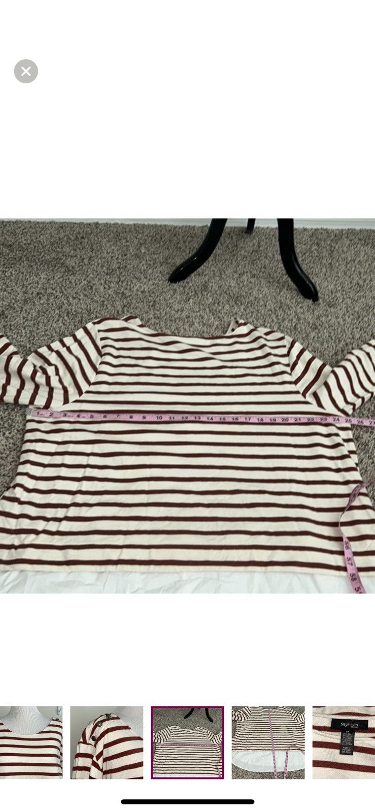 Style & Co Style & co 3x striped layered blouse Size 3XL / US 20-22 - 7 Thumbnail