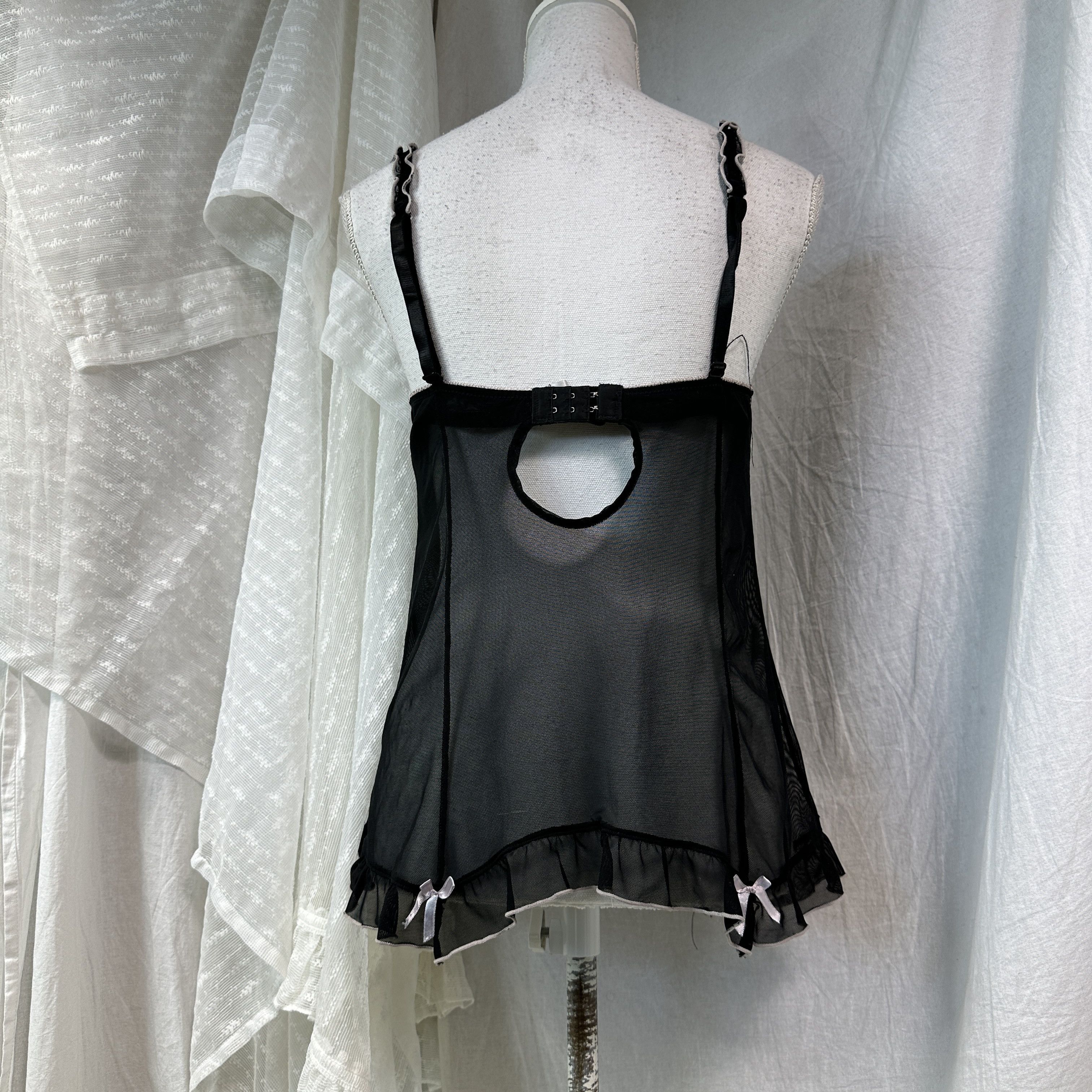 Vintage Vintage Coquette Mesh Polka Dot Night Top Y2K Size S / US 4 / IT 40 - 6 Thumbnail