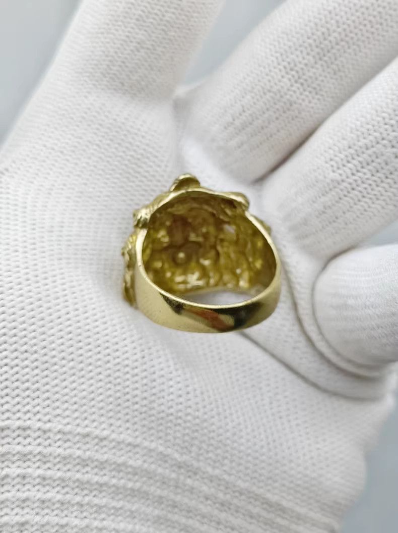 Vintage Chrome Lion Gold Ring Vintage Rings🔥🔥🔥 Size ONE SIZE - 4 Thumbnail