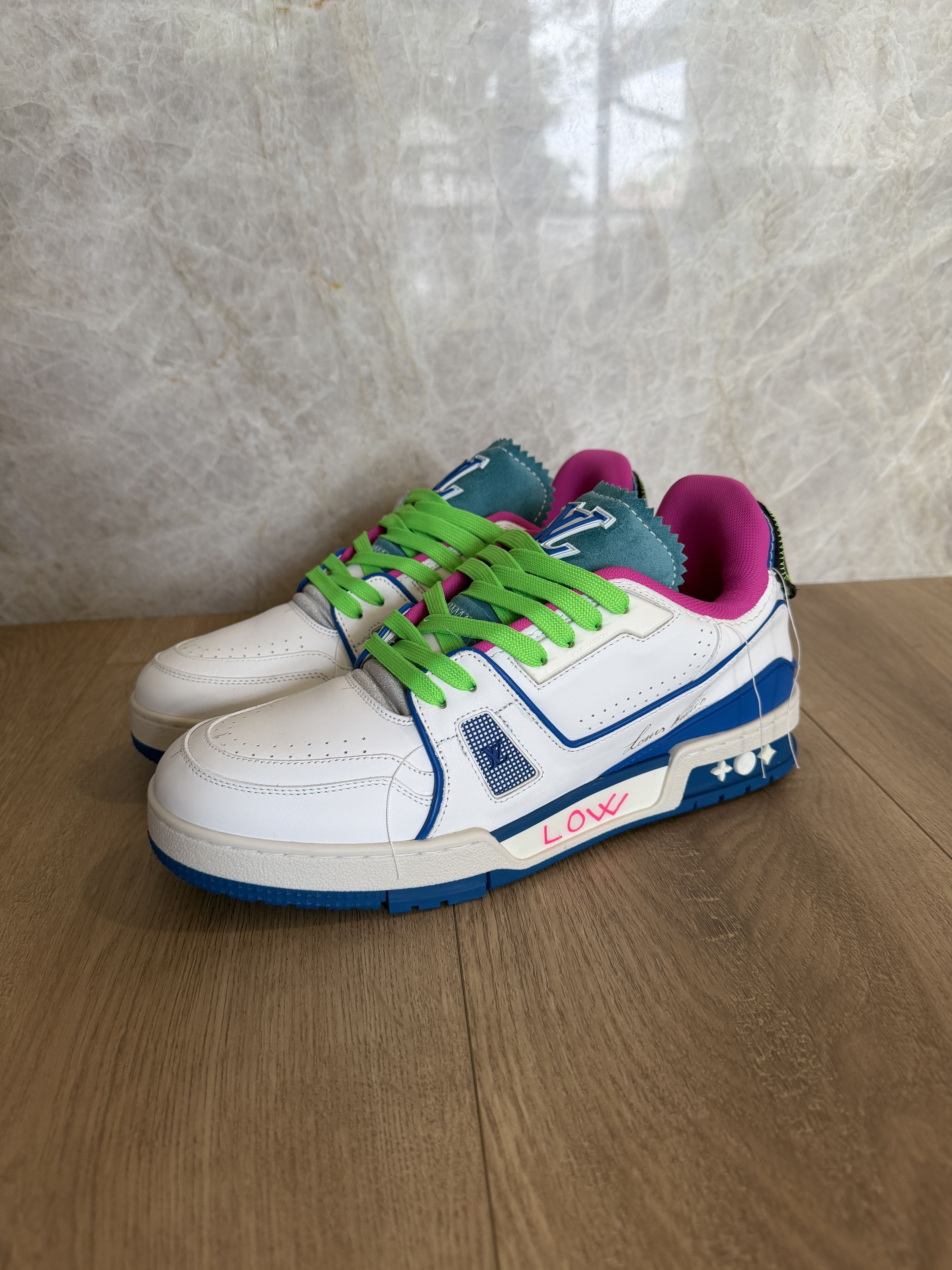 Louis Vuitton LOUIS VUITTON UPCYCLE TRAINER NEON VIRGIL Size US 8 / EU 41 - 2 Thumbnail