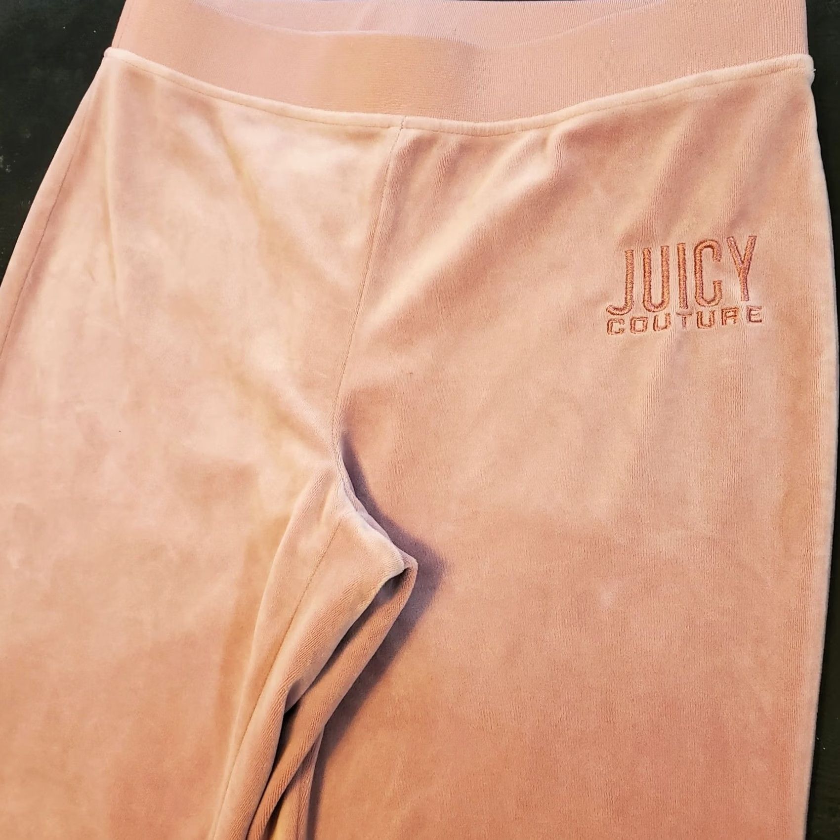 Juicy Couture VINTAGE Juicy Couture Pants Womens M Pink Wide Leg Veloure Lounge Dusty Y2K Size 32" / US 10 / IT 46 - 3 Thumbnail