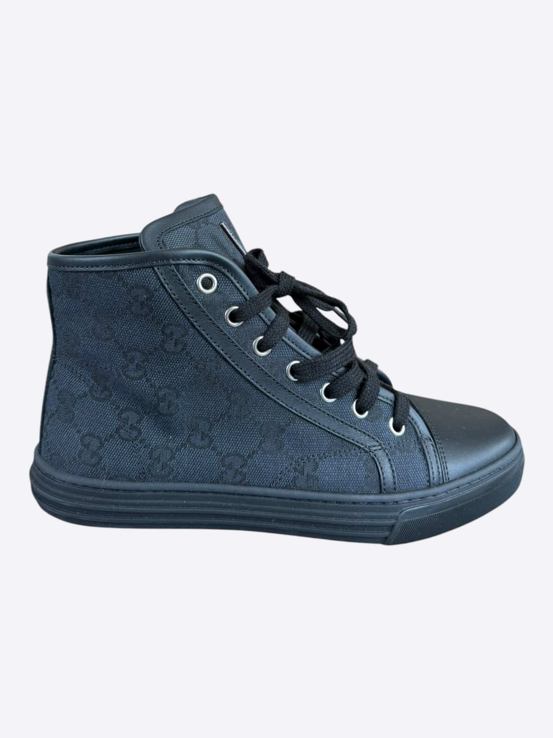 Gucci Gucci Black GG Monogram Women's High Top Sneaker Size US 6 / IT 36 - 1 Thumbnail