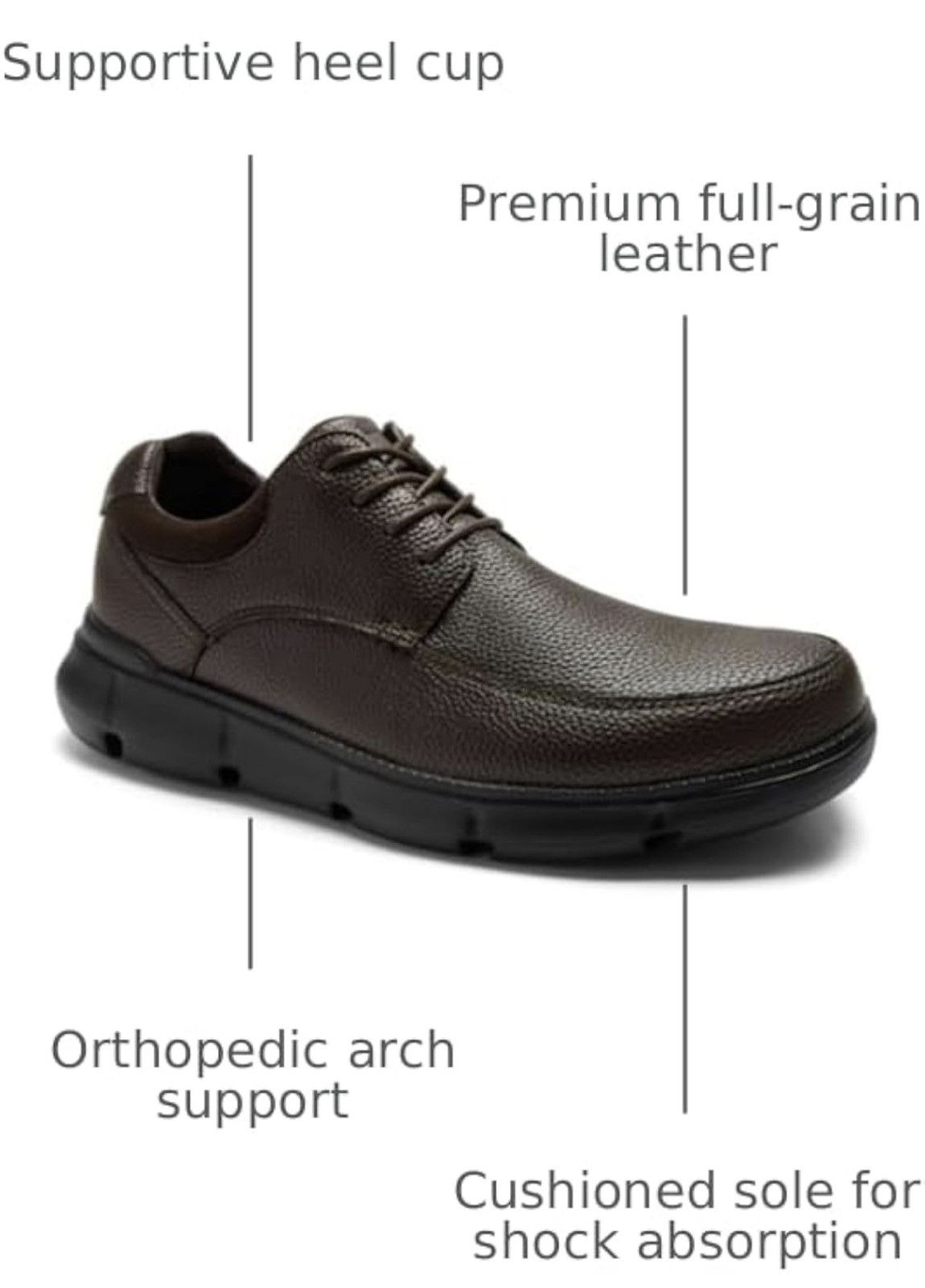 Other New Men's Orthopedic Wide Business Leather Dress Shoes Size US 11 / EU 44 - 4 Thumbnail