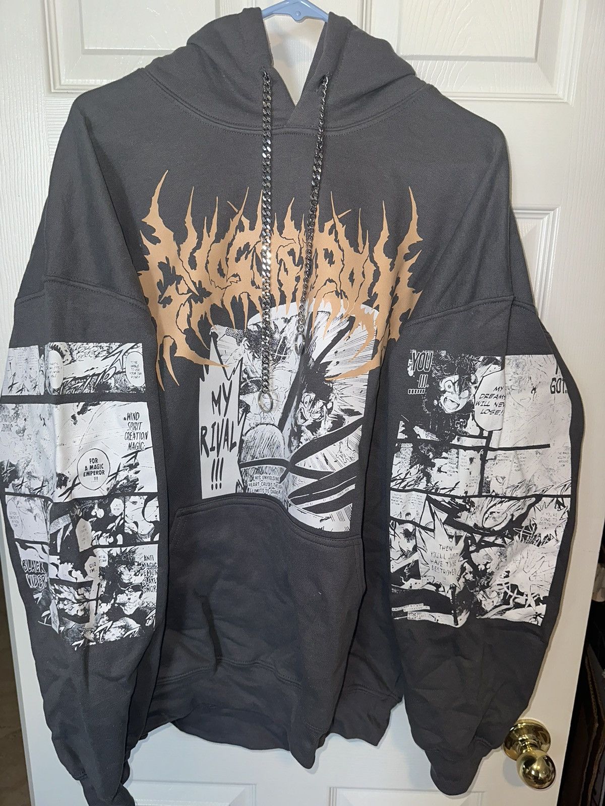 Ghost Supply Black Clover Anime Manga Hoodie W/Metal Chains Size XL |  Grailed