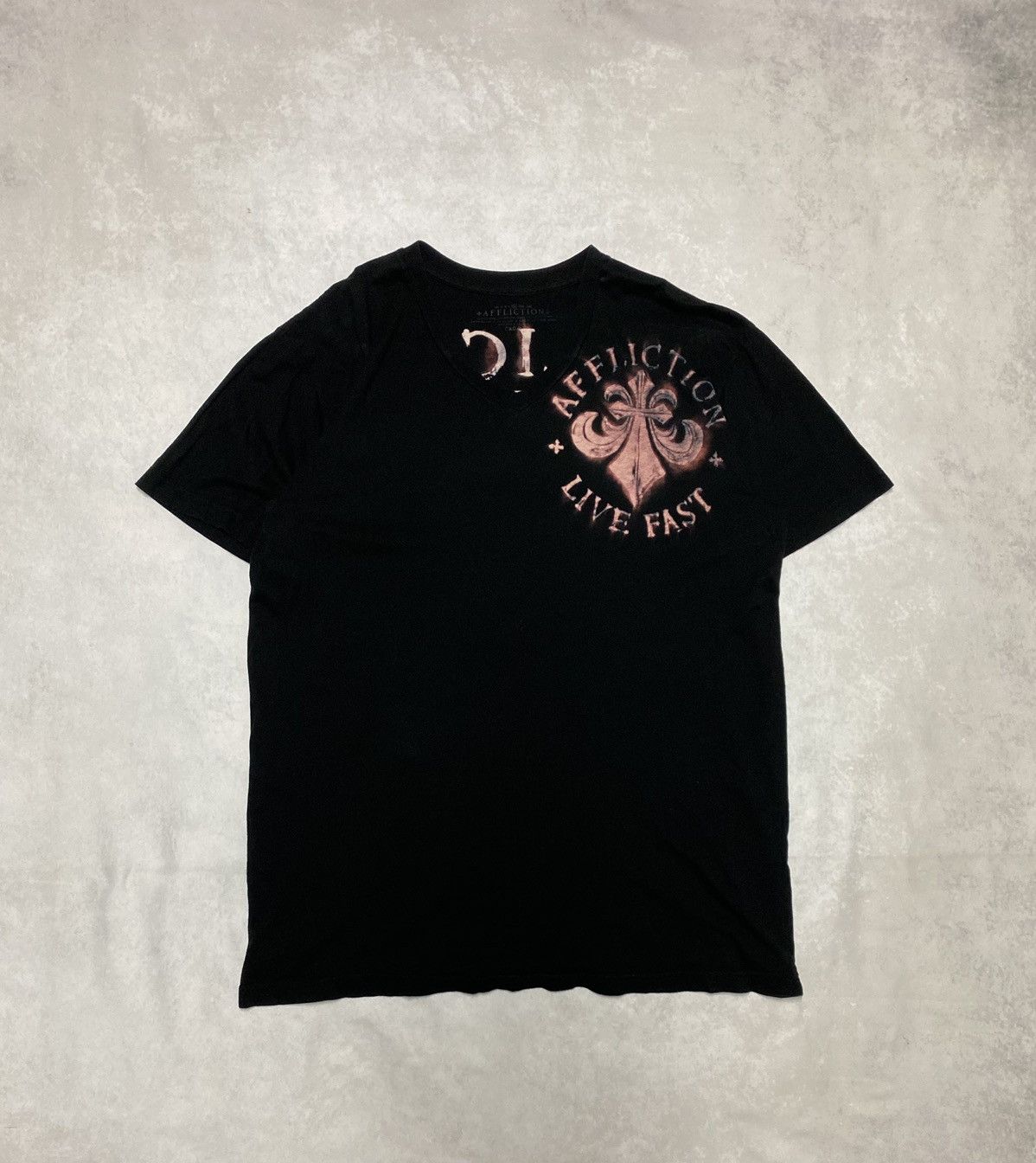 Affliction × Vintage Crazy Vintage Y2K 2000’s Affliction Skull V Neck Tee XL Size US XL / EU 56 / 4 - 2 Thumbnail