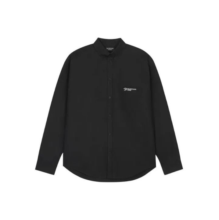 Balenciaga Balenciaga Black Button-Up Long Sleeve Shirt Size US M / EU 48-50 / 2 - 1 Thumbnail
