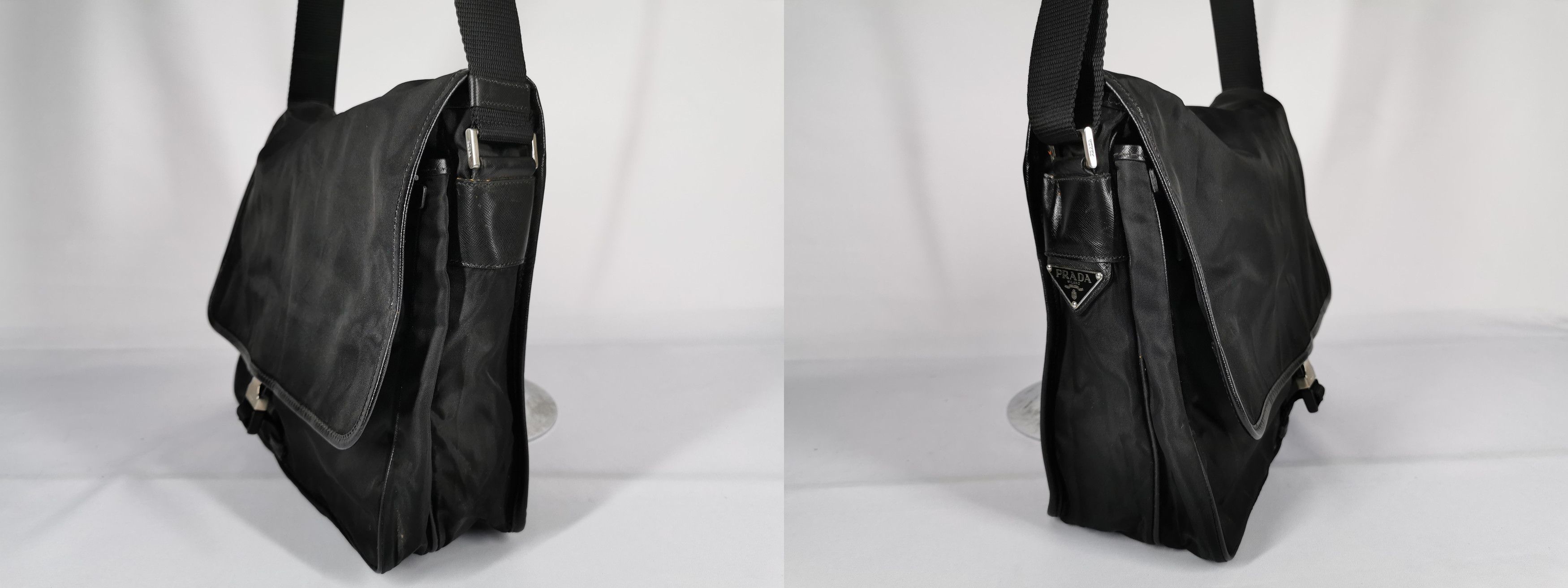 Prada Prada Messenger Tessuto Black Nylon Crossbody Shoulder Bag Size ONE SIZE - 3 Thumbnail