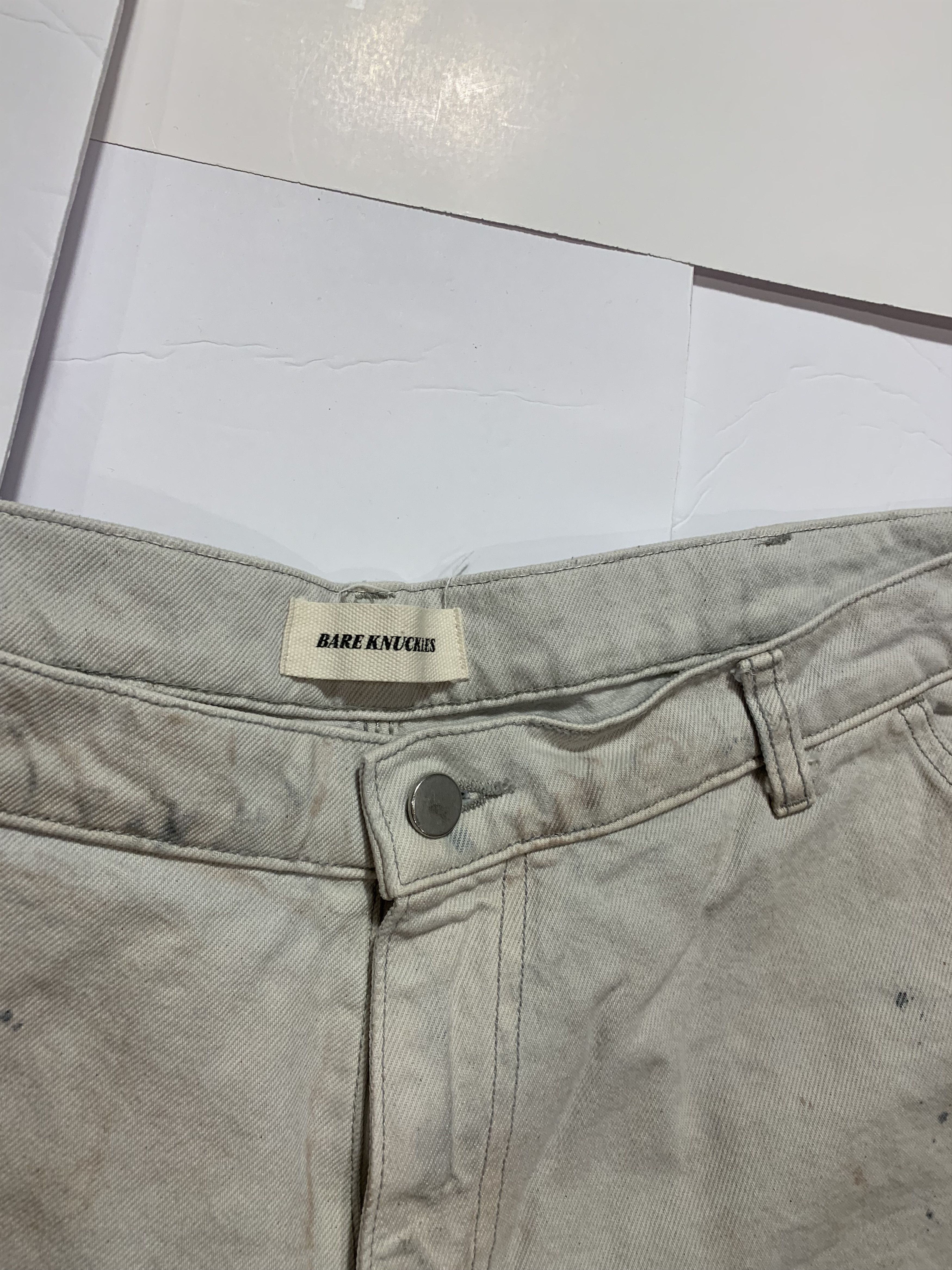 Bare Knuckles Tommy Denim Shorts Jean Jorts Morrison Wash Paint Splatter Size US 38 / EU 54 - 8 Thumbnail