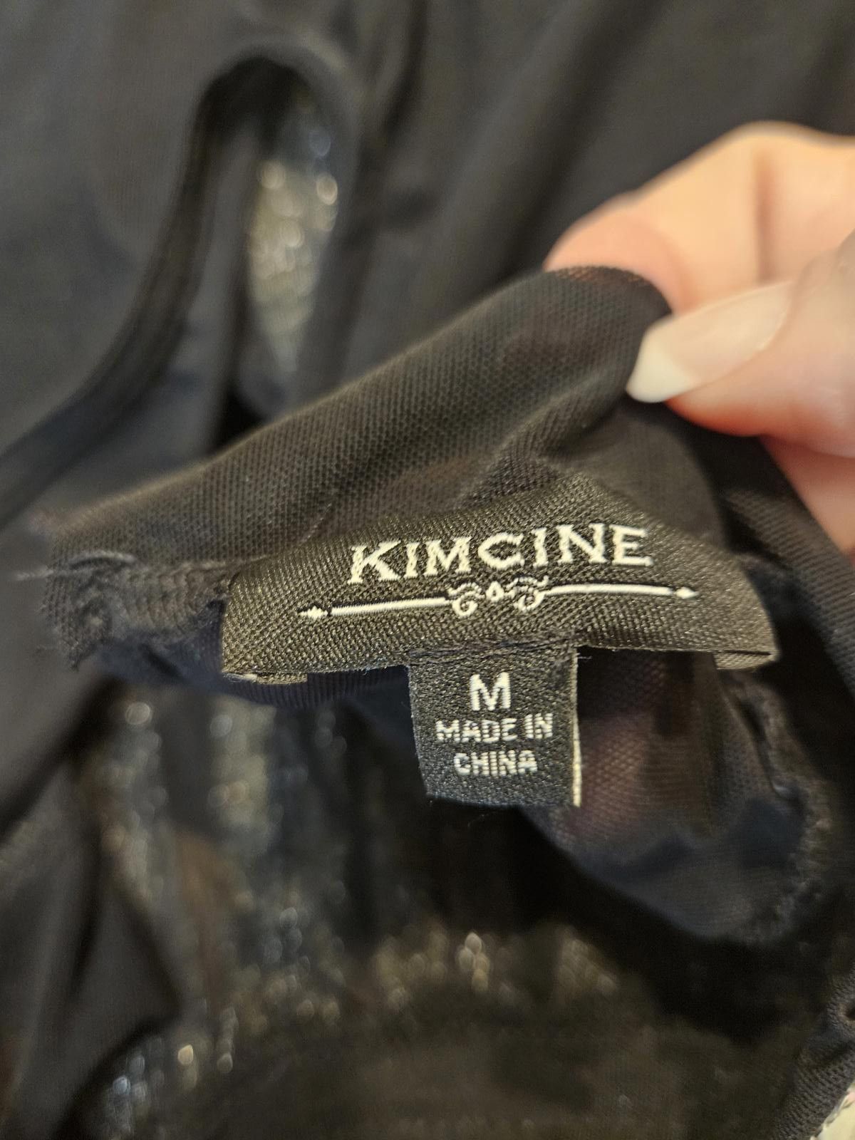 Designer Kimcine Elegant Black Dress with Shimmery Details Size M Size M / US 6-8 / IT 42-44 - 4 Thumbnail