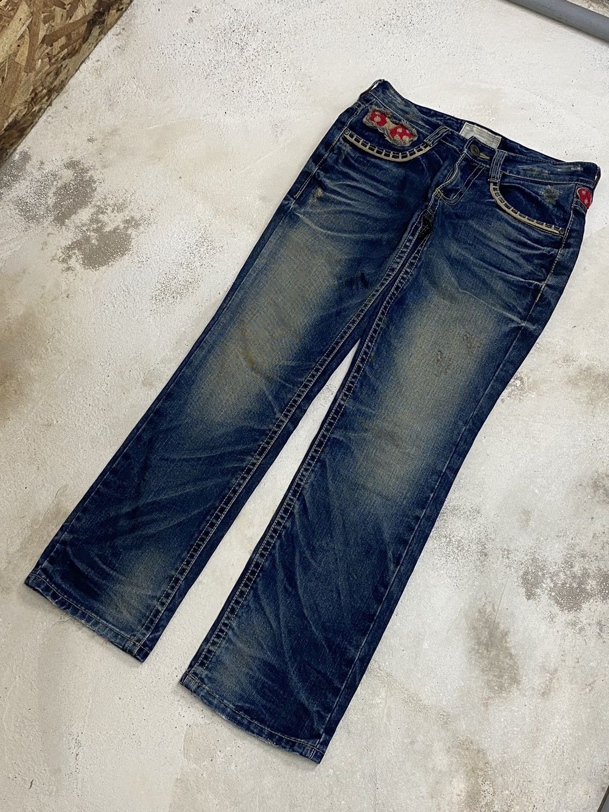 If Six Was Nine × Japanese Brand × Le Grande Bleu (L.G.B.) Vintage Lolita X Yoshitomo Nara Patches Mud Washed Whisker Size US 29 - 3 Thumbnail