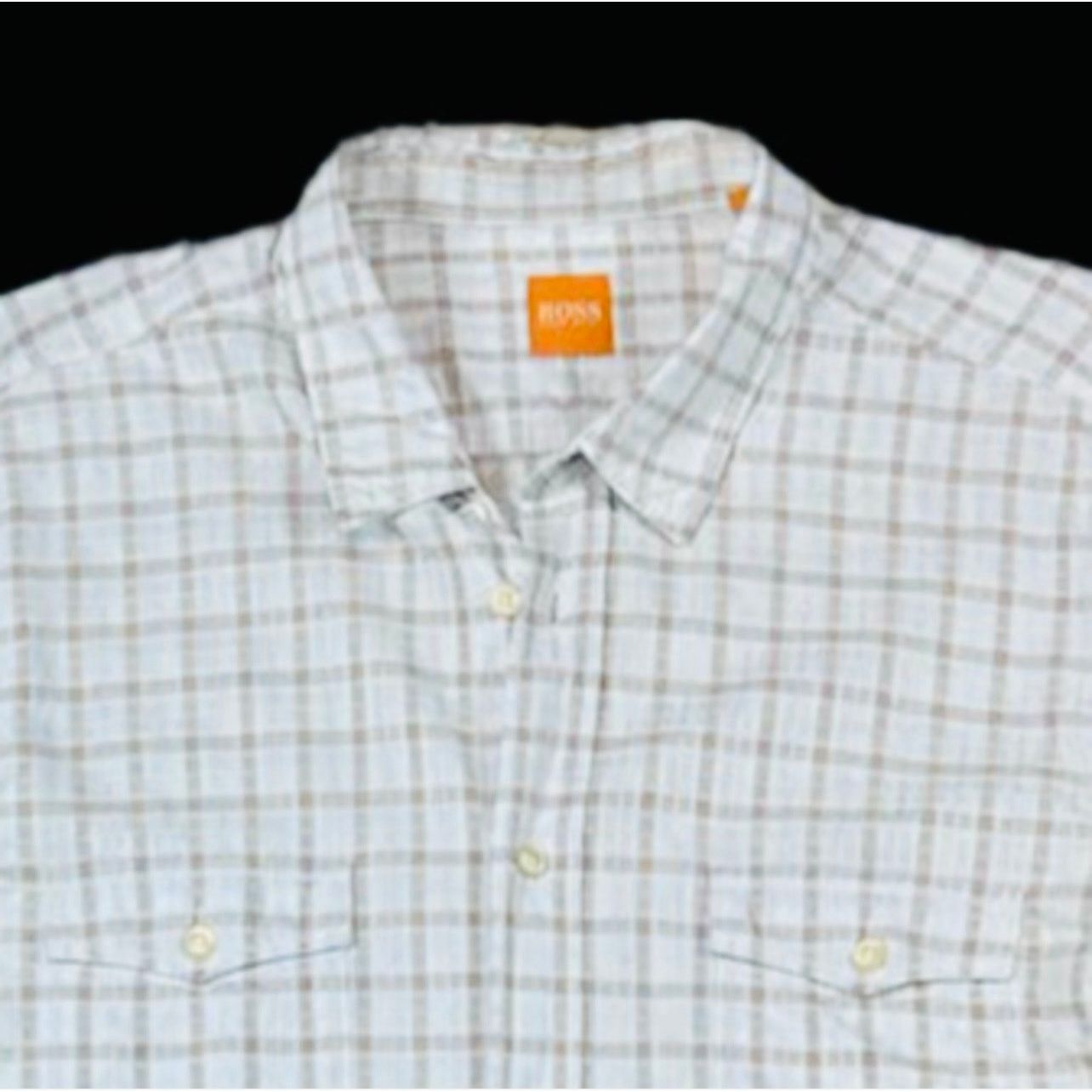 Hugo Boss Hugo Boss Shirt in White/Brown | Size L Size US L / EU 52-54 / 3 - 3 Thumbnail