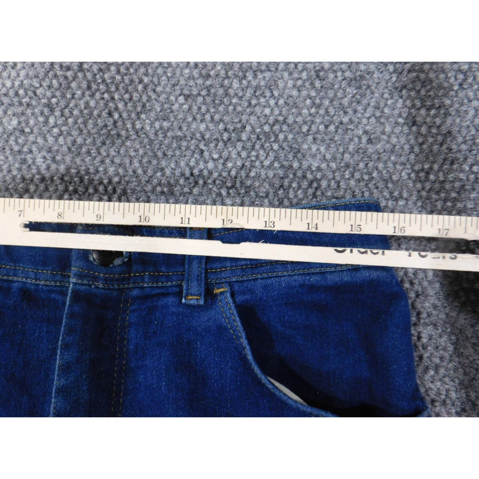 Wrangler Wrangler Jeans Mens 34x30 Straight Denim Workwear Blue Dark Wash Blue Denim Cowboy Pattern Pockets Zipper 34 30 Regular Mens Size US 34 / EU 50 - 2 Thumbnail