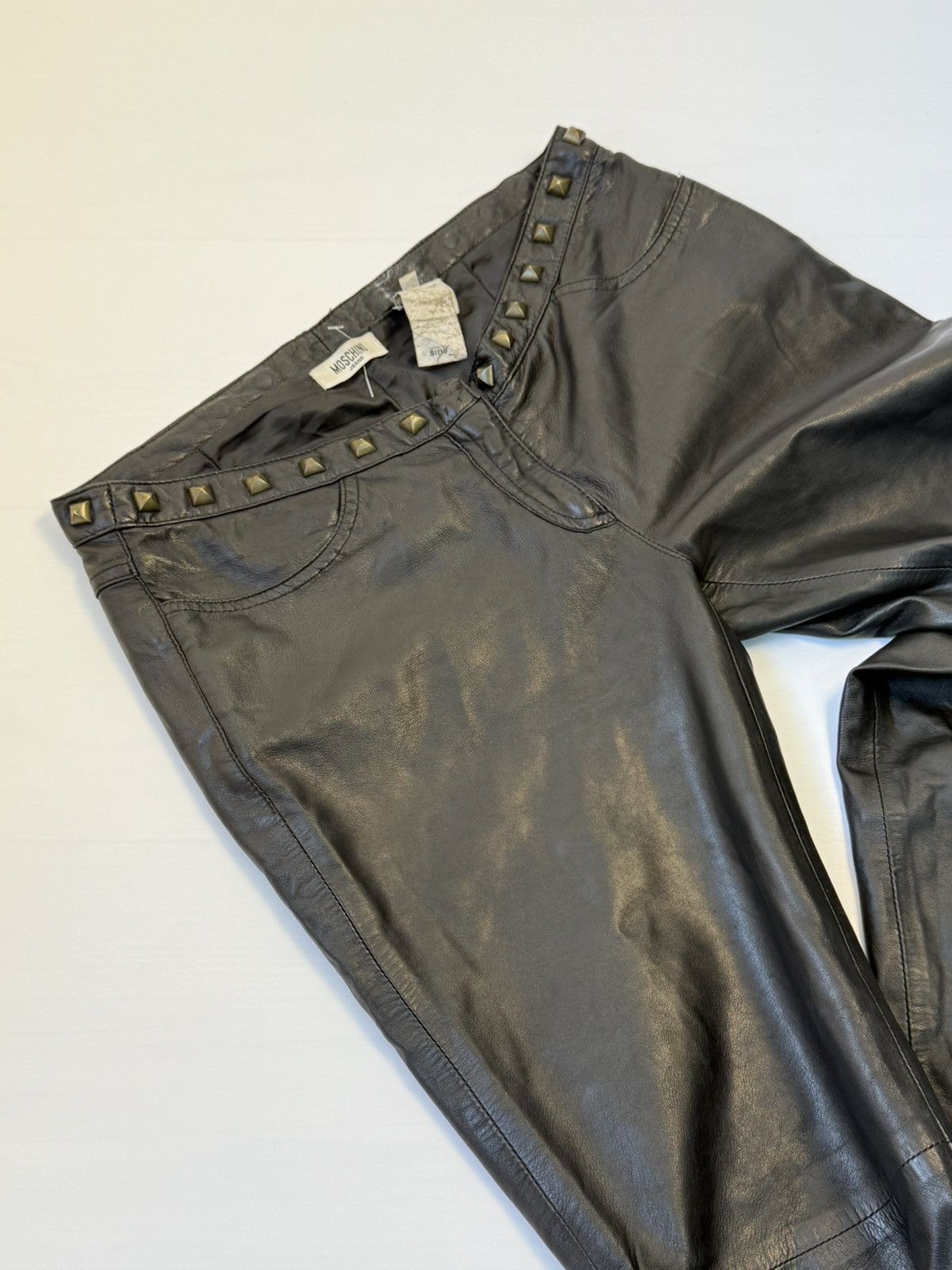 Moschino Archive Moschino Jeans Vintage Leather Pants Size 30" / US 8 / IT 44 - 9 Thumbnail