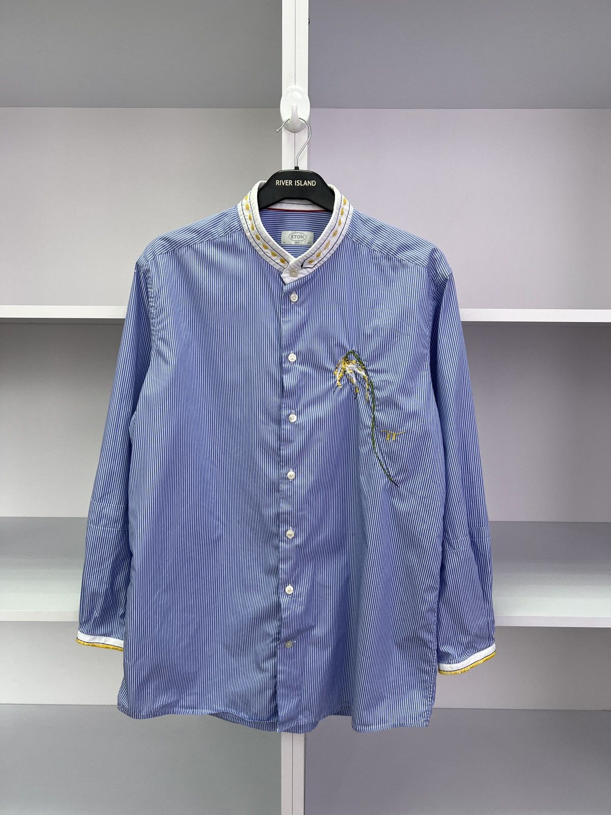 Eton × Vintage Vintage Eton Striped Designer Button Up Shirt Size US M / EU 48-50 / 2 - 1 Thumbnail