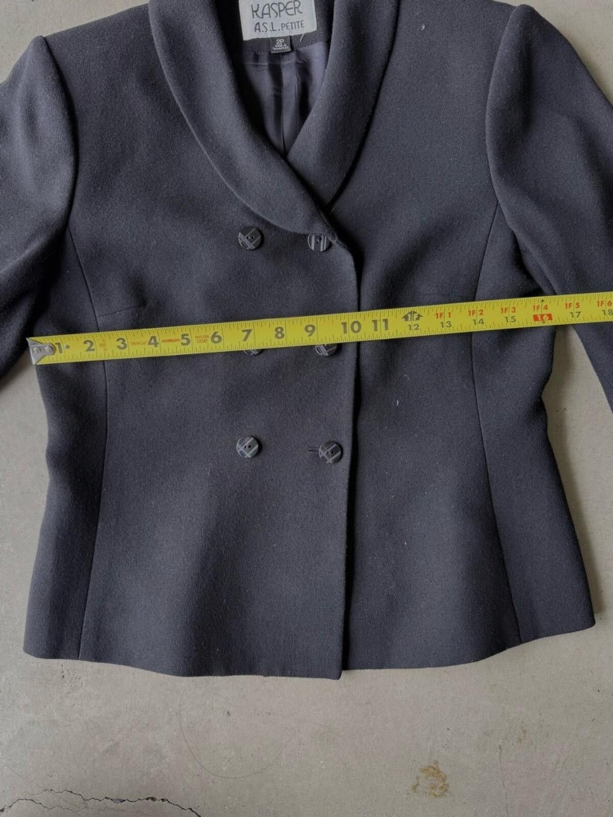 Other Kasper / Petite Cropped Vintage Blazer / Black Size XS / US 0-2 / IT 36-38 - 10 Thumbnail