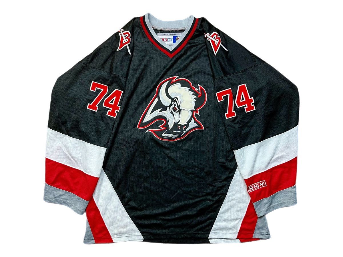 image of Vintage Buffalo Sabres Jay Mckee 74 Ccm Hockey Jersey in Black Red White, Men's (Size XL)