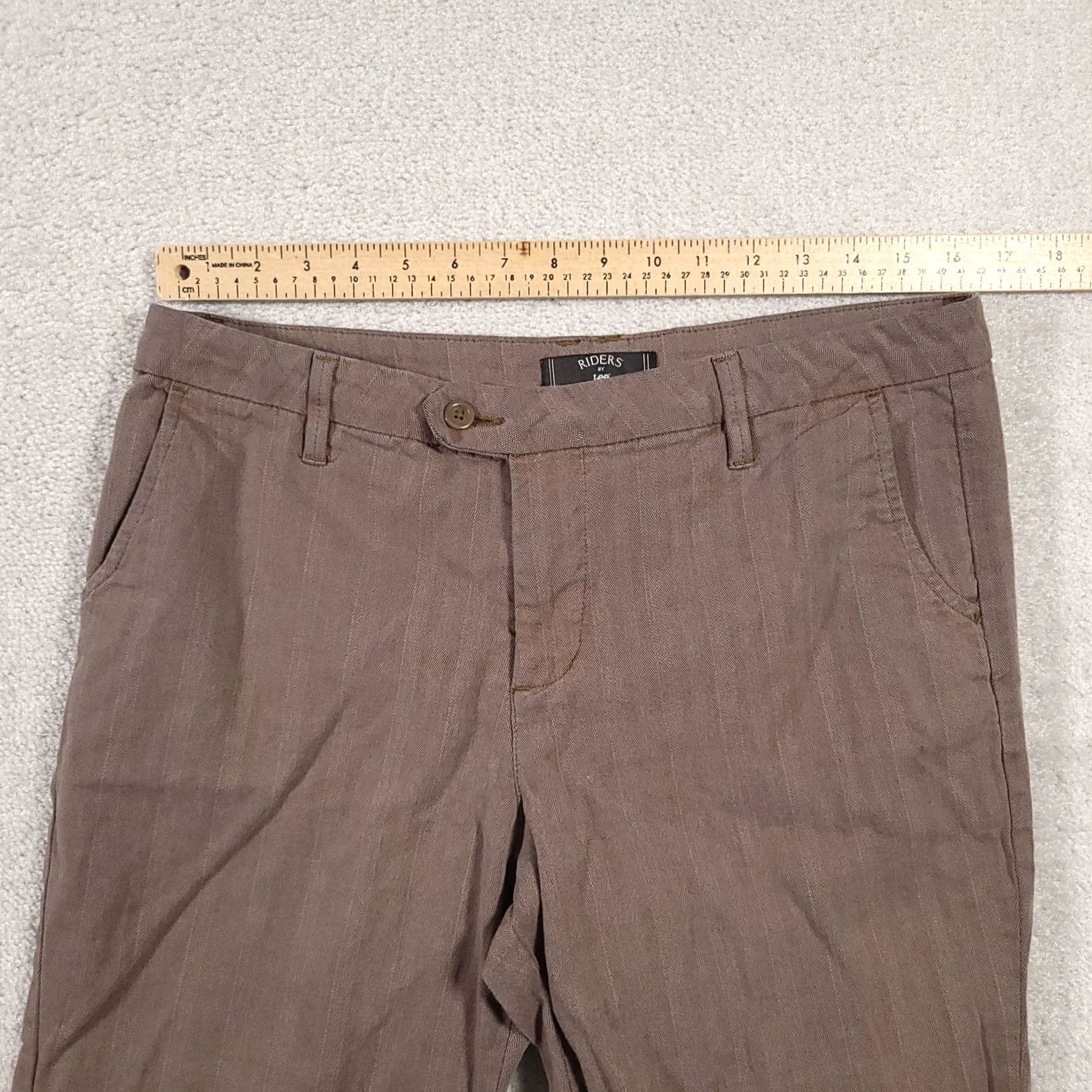 Lee Riders by LEE Womens Mid Rise Straight Leg Chino Pants Sz 12M W33x L29 Size 34" / US 12 / IT 48 - 3 Thumbnail