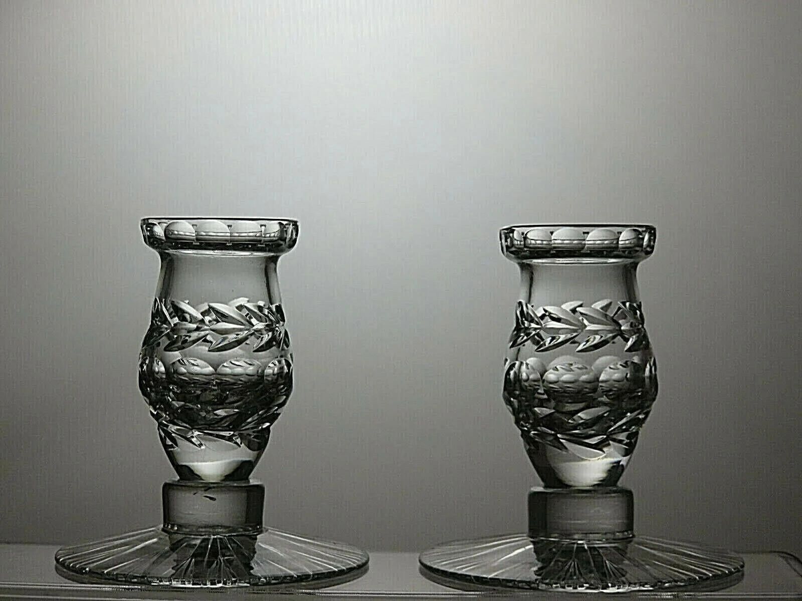 Other Cut Crystal Set Of 2 Candle Holders Tealight 3 1/3" Size ONE SIZE - 1 Thumbnail
