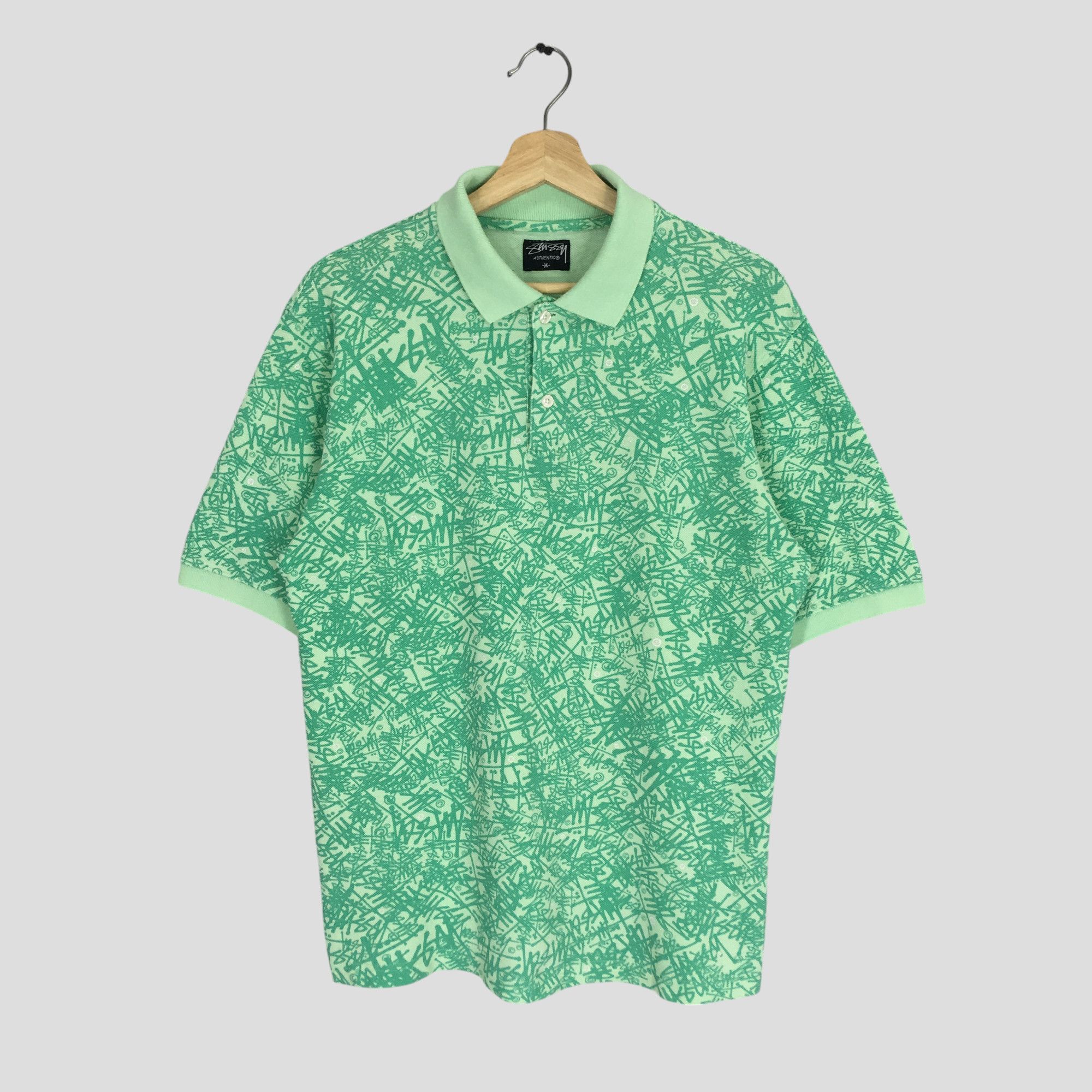 Stussy Stussy orange S cable knit polo shirt | Grailed