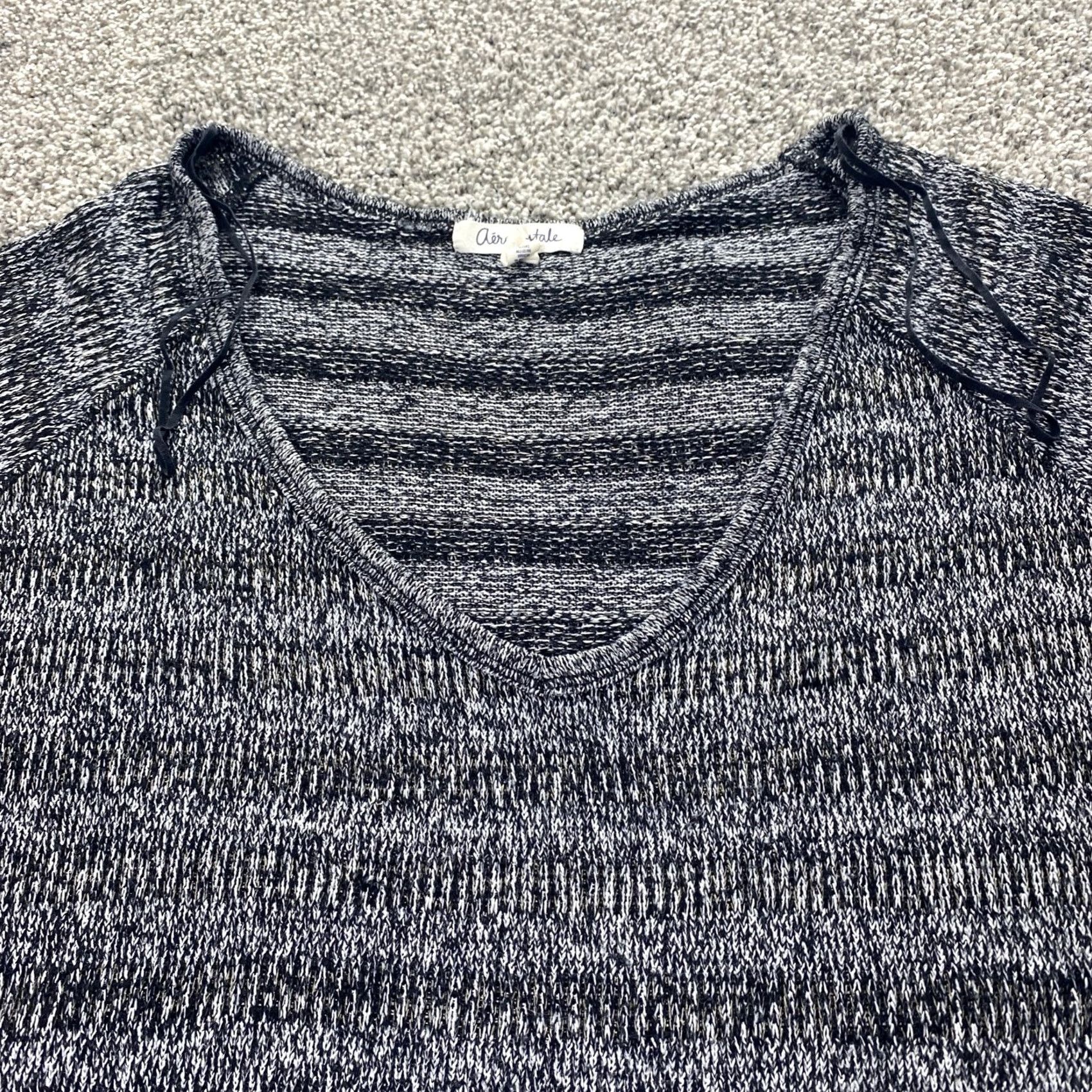 Vintage Aeropostale Shirt Women XL Gray Stripe Long Sleeve Preppy Casual A87 Size XL / US 12-14 / IT 48-50 - 3 Thumbnail