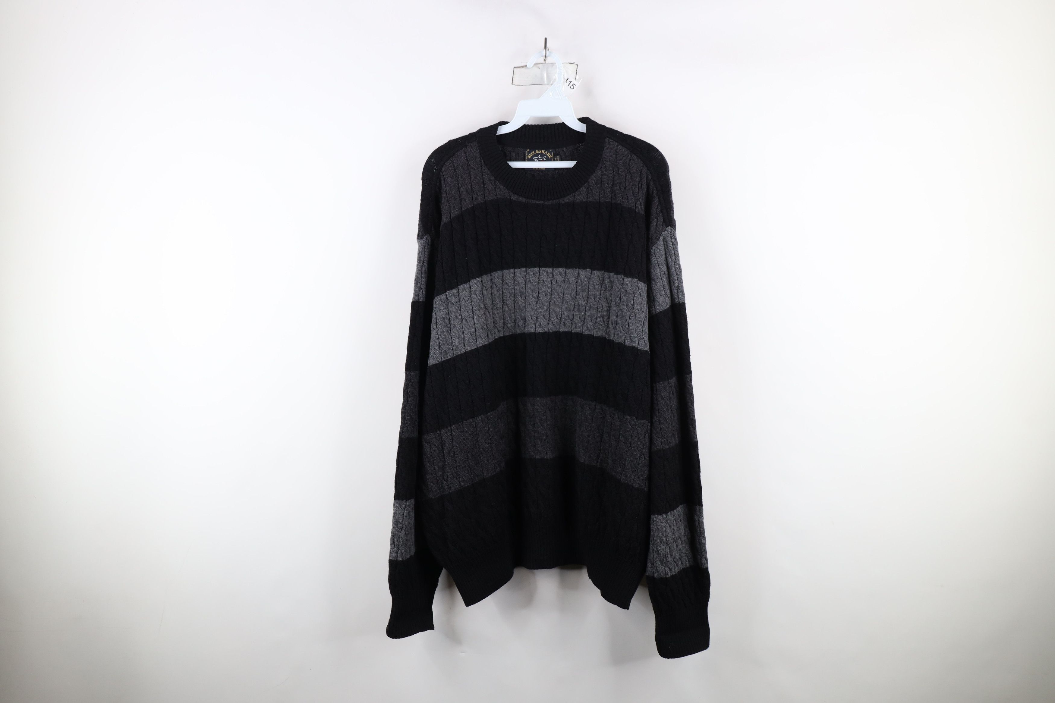 Paul & Shark × Vintage Paul & Shark Yachting Block Chunky Cable Knit Sweater Wool Size US L / EU 52-54 / 3 - 1 Thumbnail