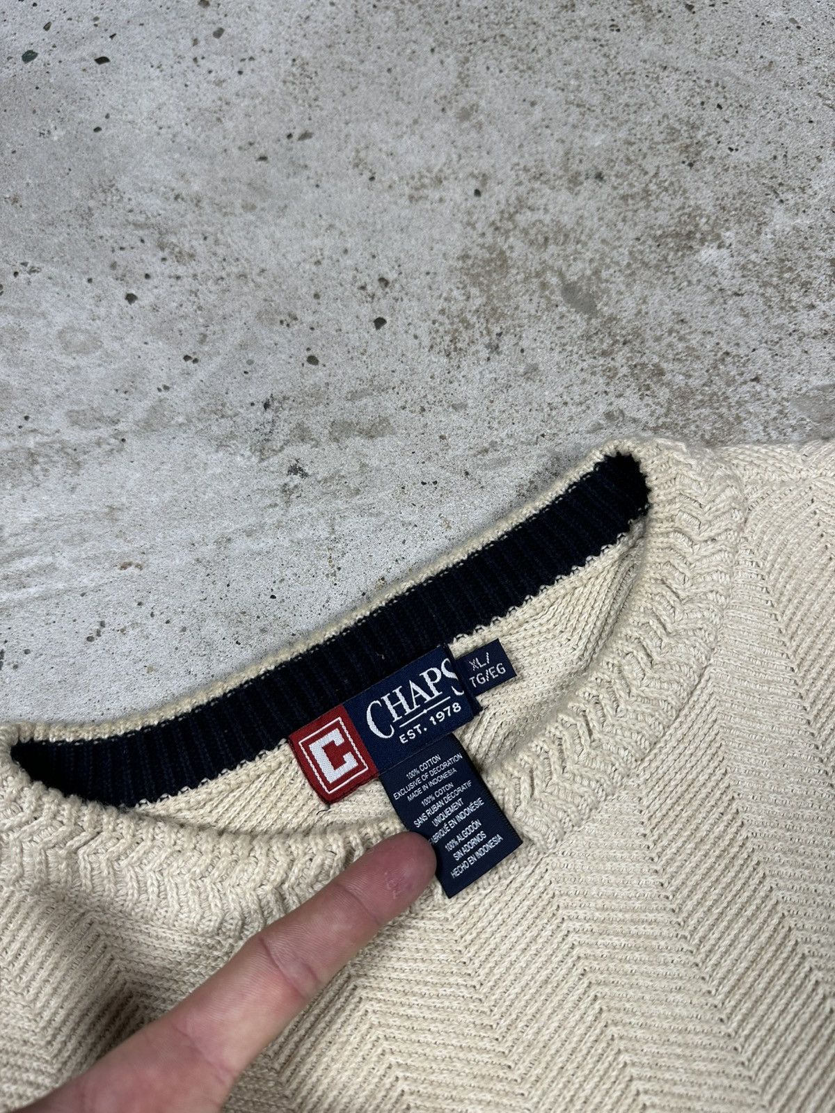 Chaps Ralph Lauren × Polo Ralph Lauren × Vintage Vintage Y2K Chaps Ralph Lauren Beige Knit Sweater Jumper Size US XL / EU 56 / 4 - 6 Thumbnail