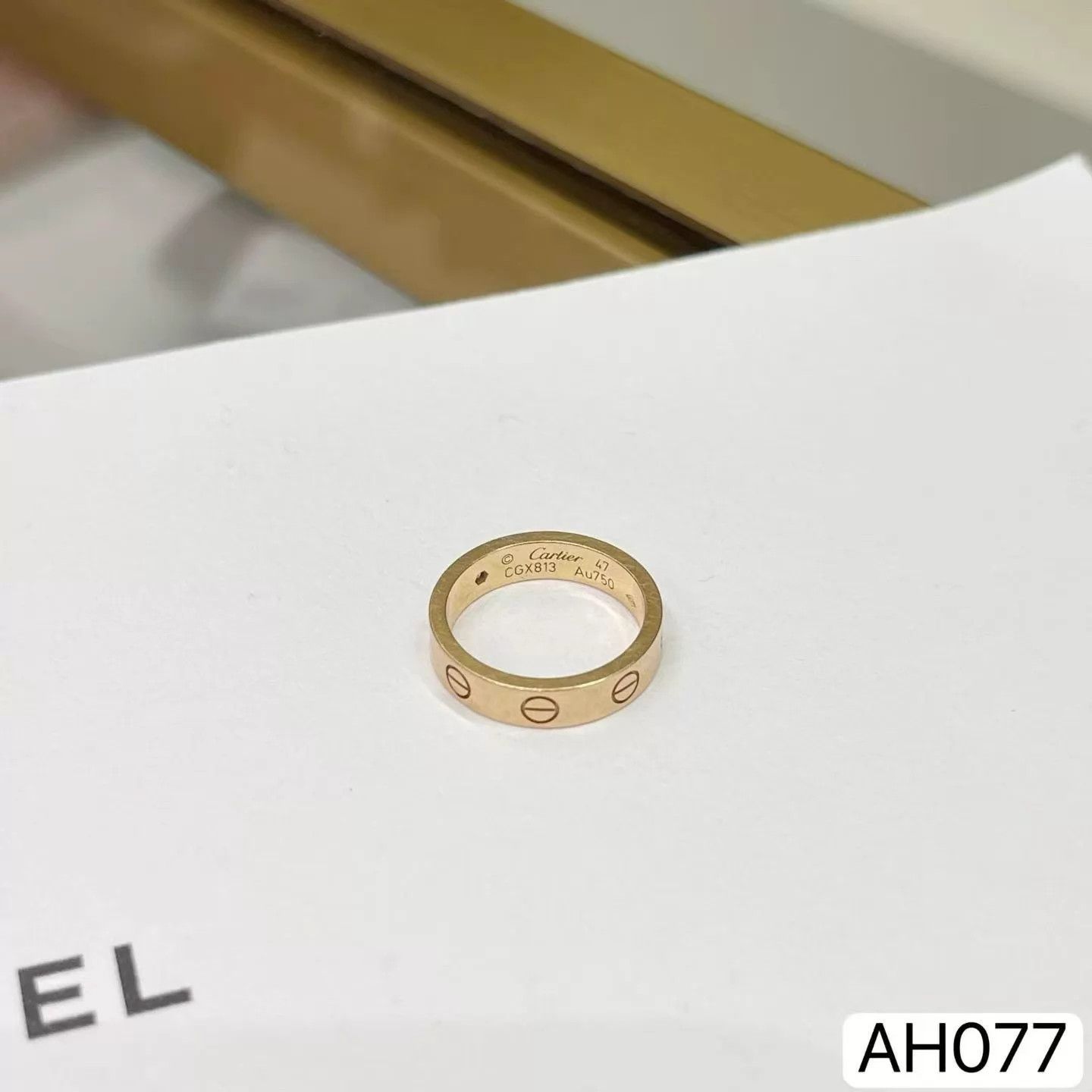 Cartier Cartier Love Rose Gold 1-Diamond Ring Size 47 Mint Size ONE SIZE - 5 Thumbnail