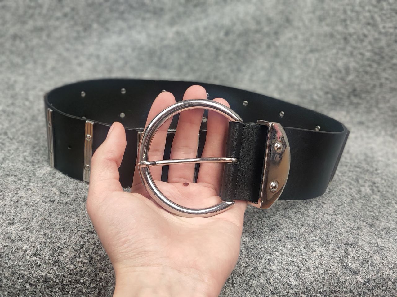 The Kooples The Kooples Design voluminous leather belt with metal logos Size ONE SIZE - 5 Thumbnail