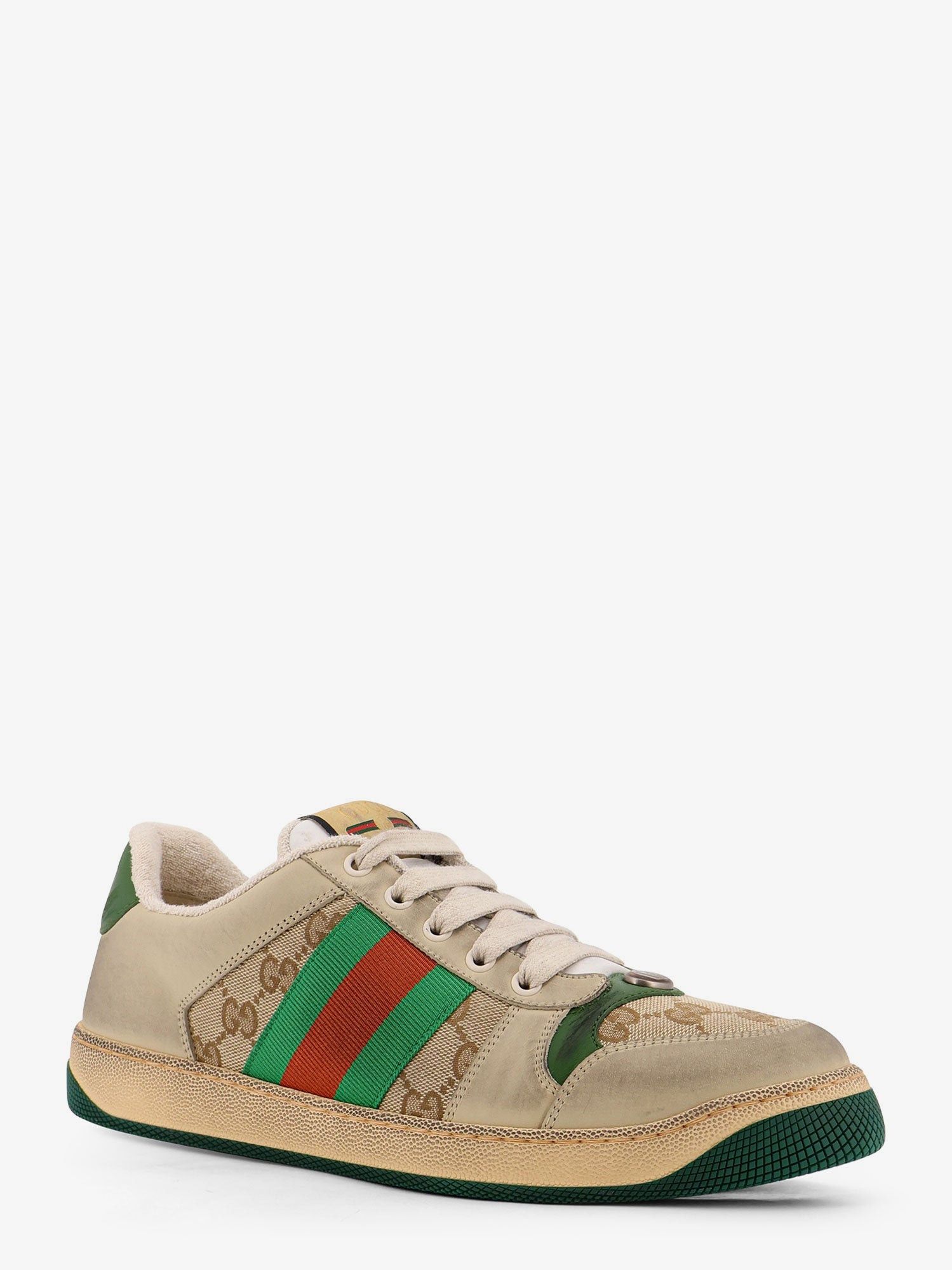 Gucci Screener GG vintage leather low-top sneakers UK 8 Men - USA Tariffs Included