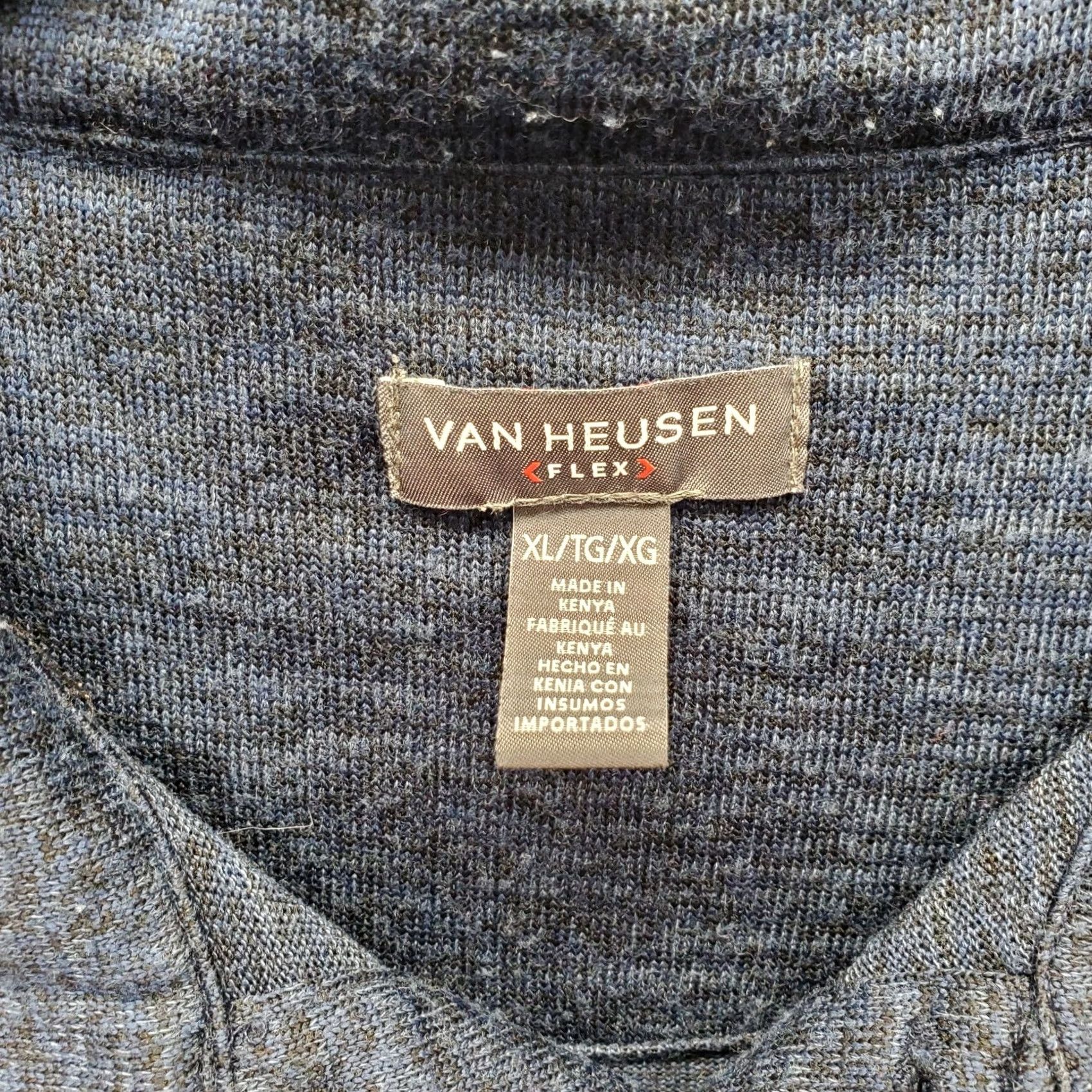 Van Heusen Van Heusen Polo Shirt Mens XL Navy Performance Long Sleeve Collared Popover Size US XL / EU 56 / 4 - 6 Thumbnail