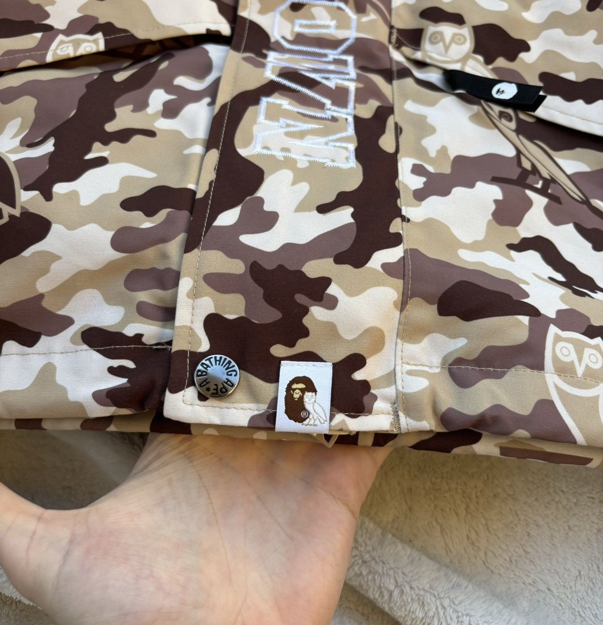 Bape × October's Very Own Bape x OVO Beige Woodland Camo Snowboard Jacket Size US XXL / EU 58 / 5 - 3 Thumbnail