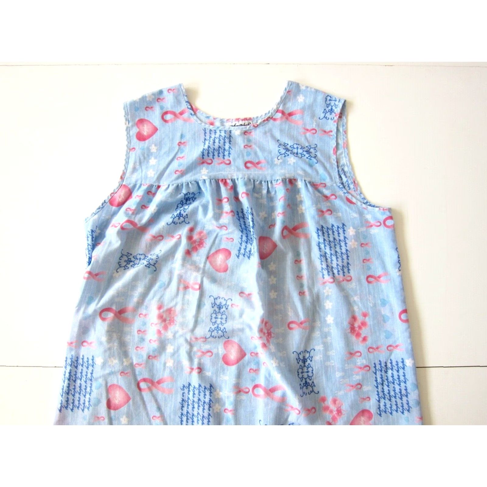 Vintage Anthony Richards Cotton Pink Blue Cancer Pink Ribbon Tank Dress Large Size L / US 10 / IT 46 - 5 Thumbnail