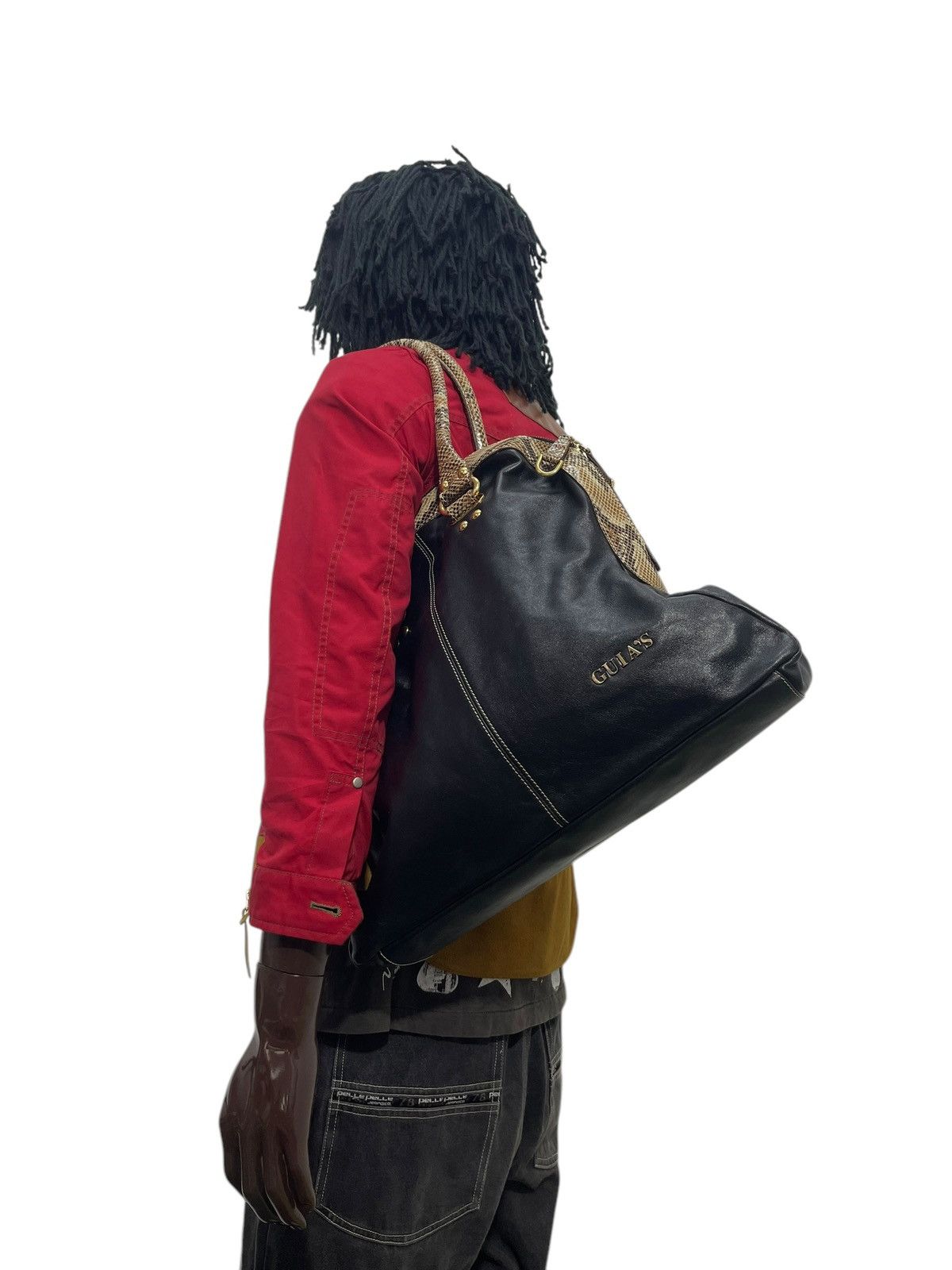 Genuine Leather Full Leather Guia’s Italy Python Tote Shoulder Bag 1🟩5 Size ONE SIZE - 1 Thumbnail