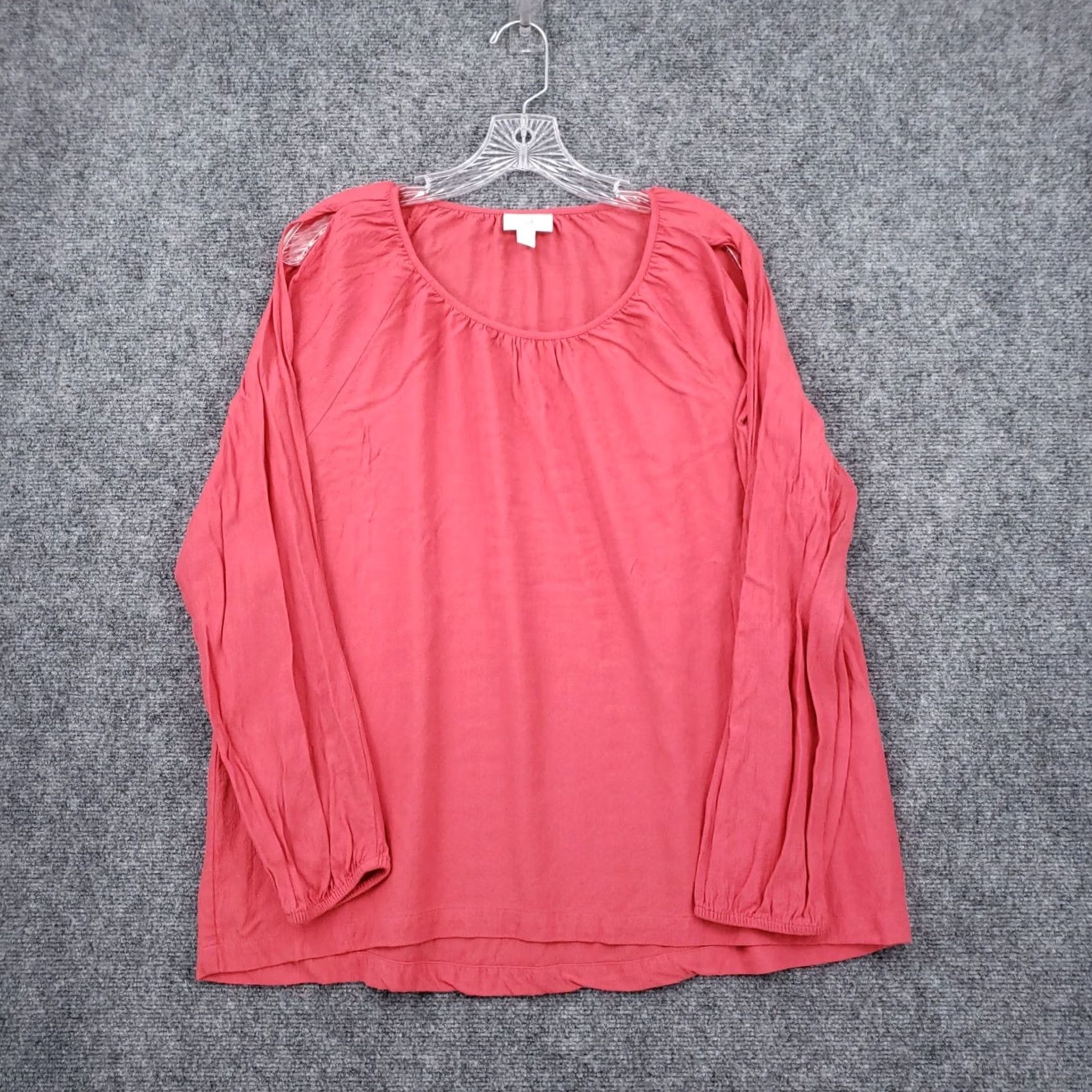 J. Jill J Jill Pink Blouse Cold Shoulder Long Sleeve Loose Pullover Womens M Medium Size M / US 6-8 / IT 42-44 - 2 Thumbnail