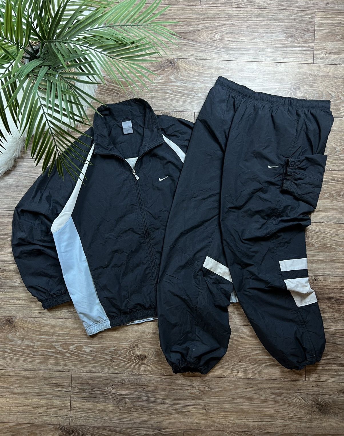 Japanese Brand Nike Vintage 90 S NIKE SWOOSH VINTAGE Y2K NYLON TRACKSUIT JACKET PANTS Grailed