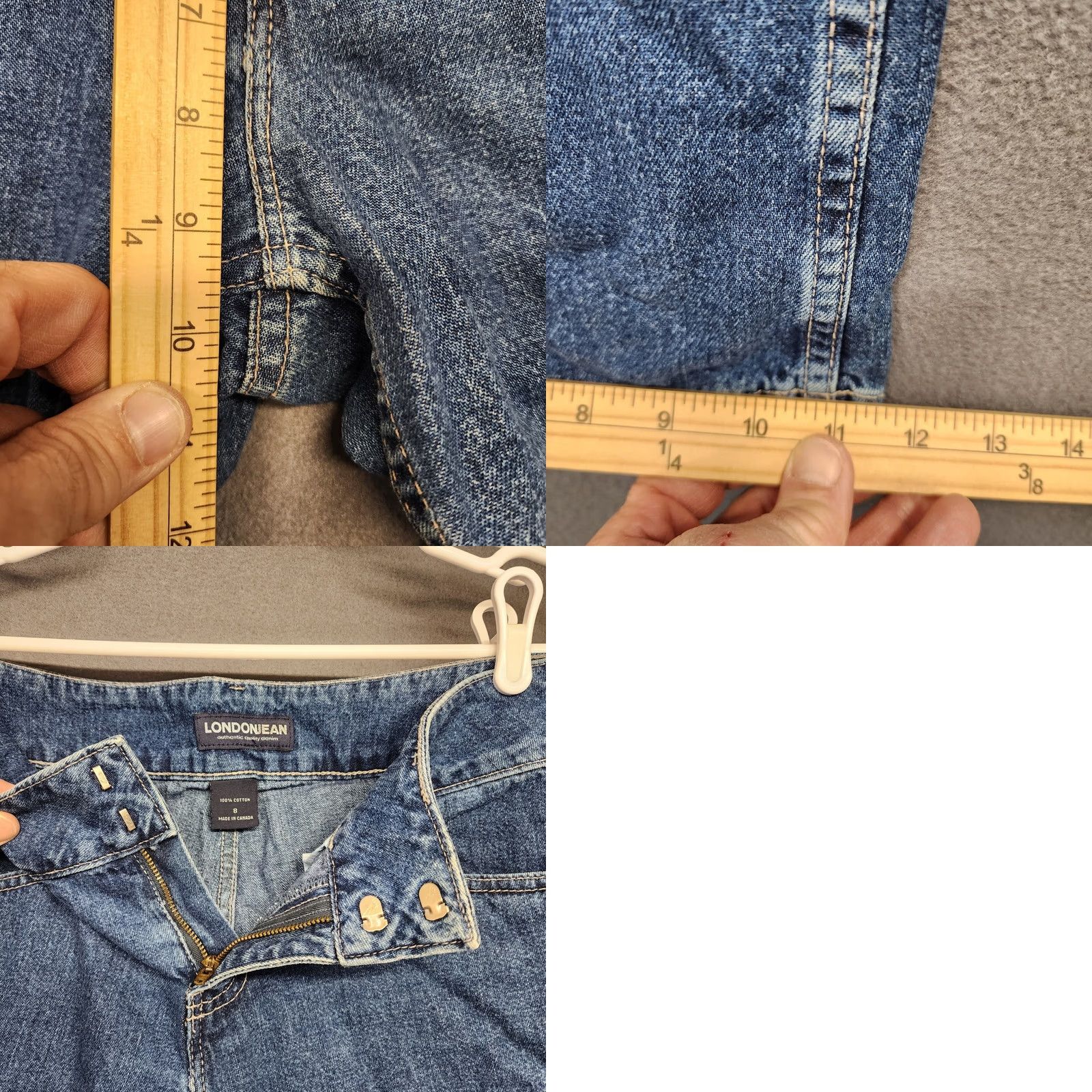 Vintage London Jean Womens Jeans Blue Wide Leg 33in Inseam Size 8 Regular Denim Mexico Womens Size 30" / US 8 / IT 44 - 8 Thumbnail