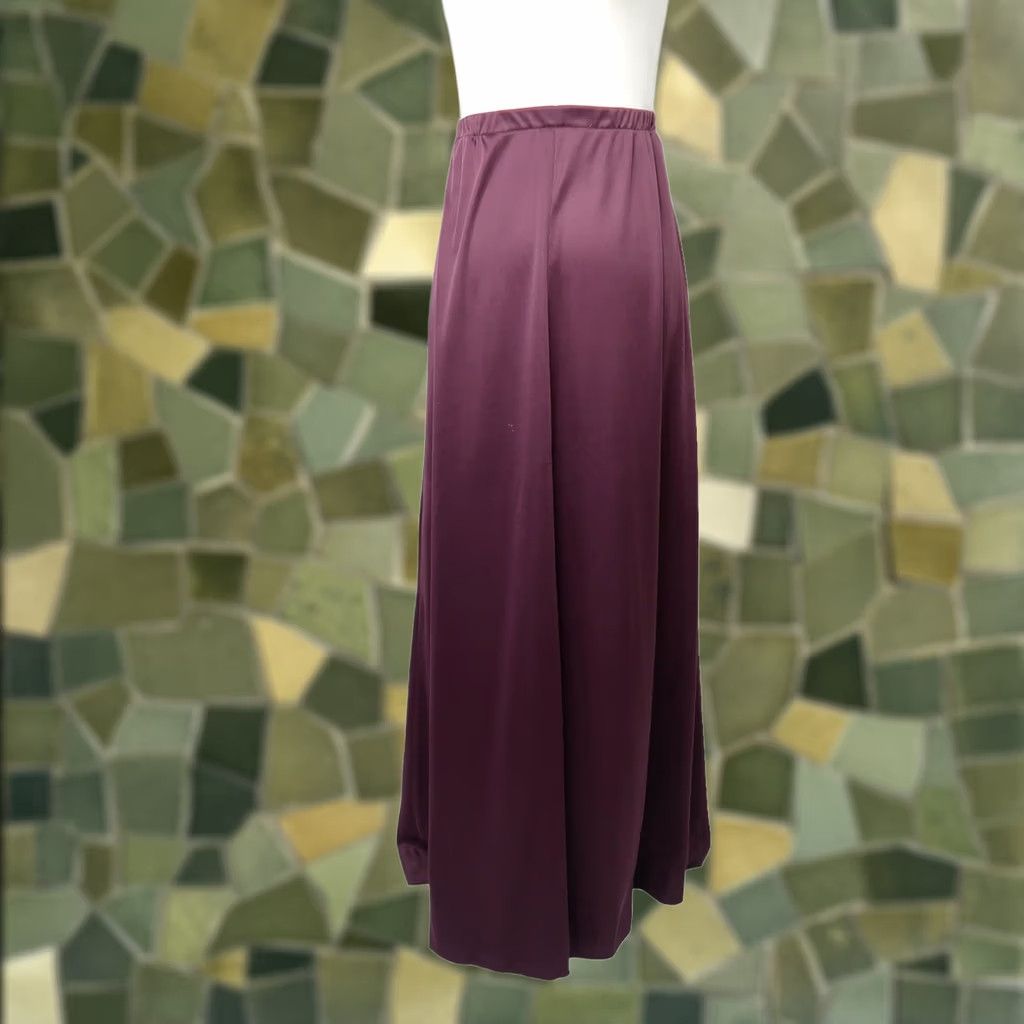 Vintage VINTAGE plum purple satin maxi skirt Small 90s Size 28" / US 6 / IT 42 - 1 Thumbnail