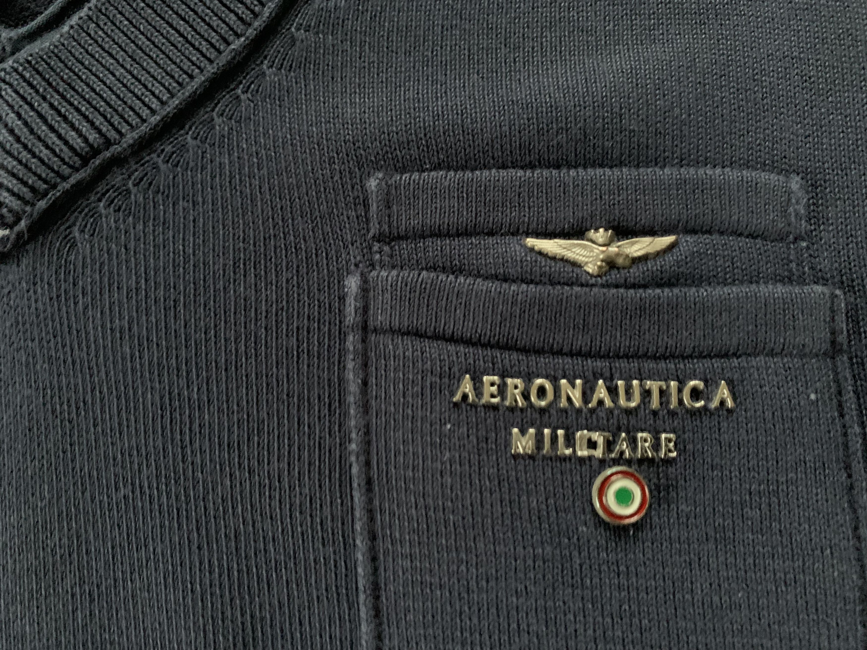 Aeronautica Militare Aeronautica Militare V Neck Cotton Sweater Steel Logo Size US M / EU 48-50 / 2 - 5 Thumbnail