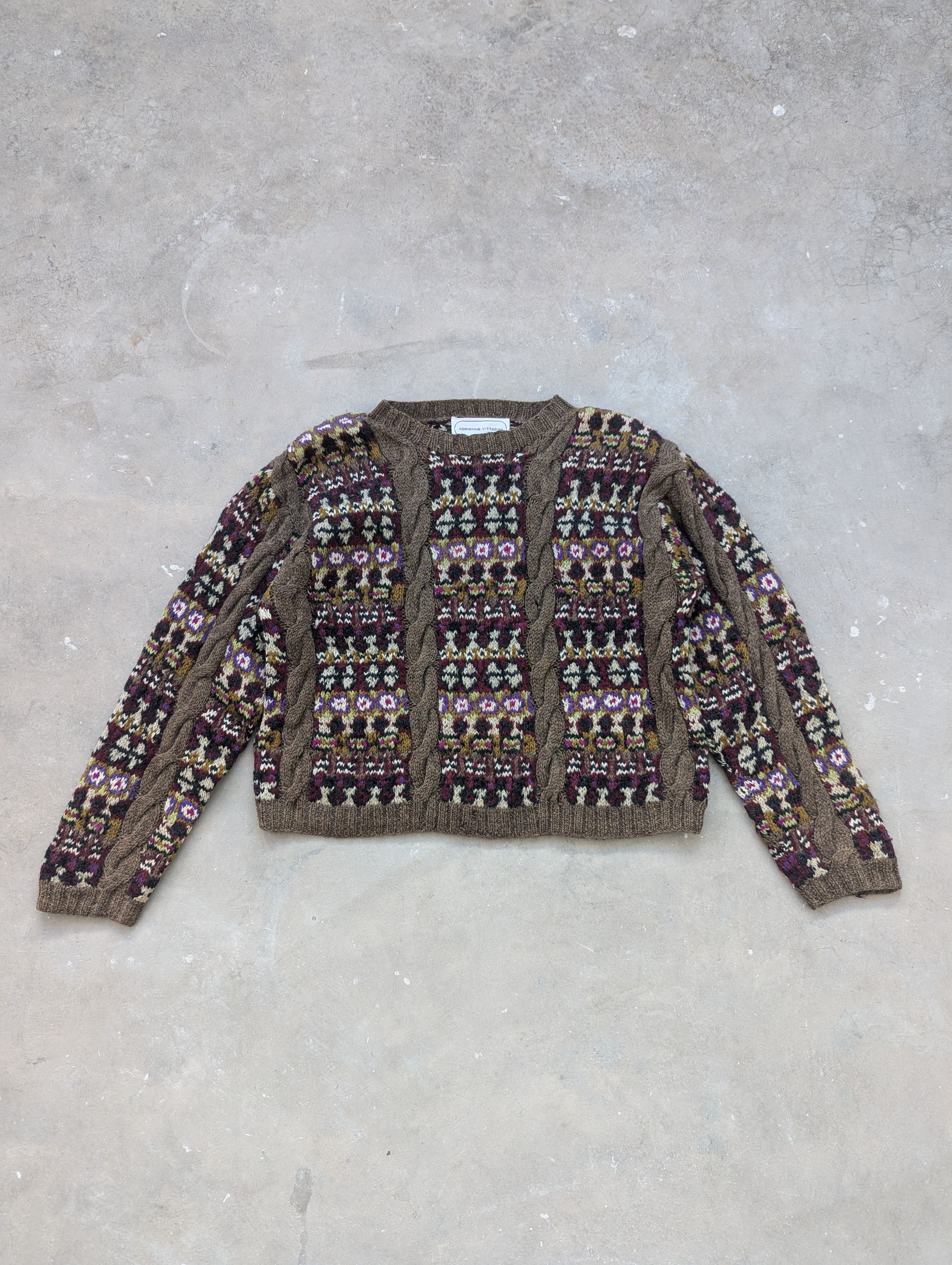 Aran Isles Knitwear × Japanese Brand × Vintage Vintage Wool Cable Knit Sweater Cropped Coogi Style Size M / US 6-8 / IT 42-44 - 1 Thumbnail