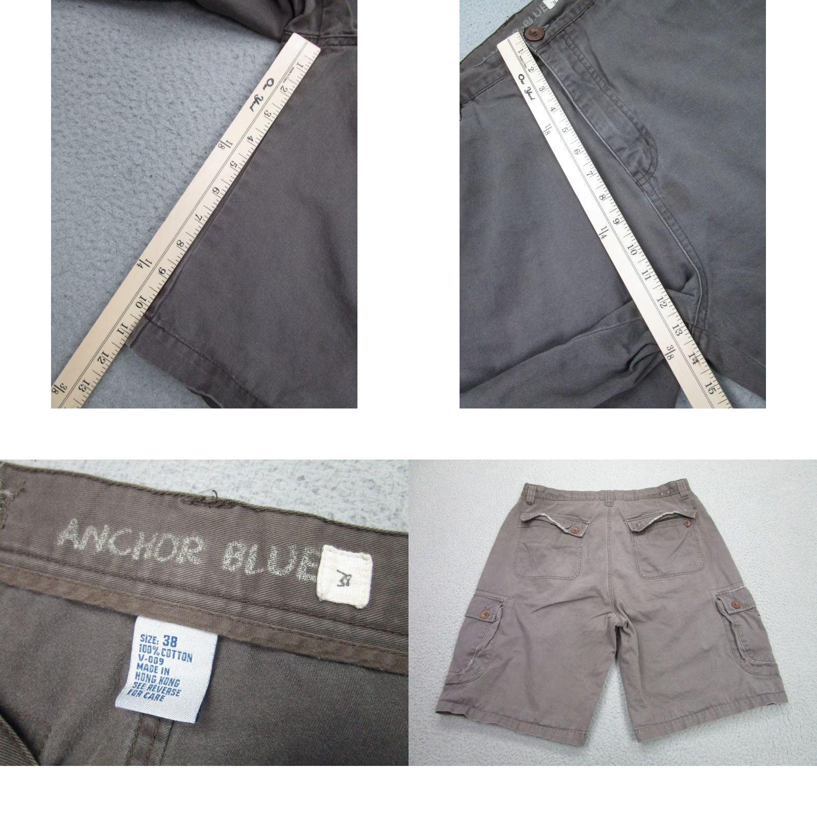 Anchor Blue VINTAGE Anchor Blue Cargo Shorts Mens 38 Brown Grunge Distress Baggy 2000s Y2K Cargo Pocket Army Outdoor Size US 38 / EU 54 - 8 Thumbnail