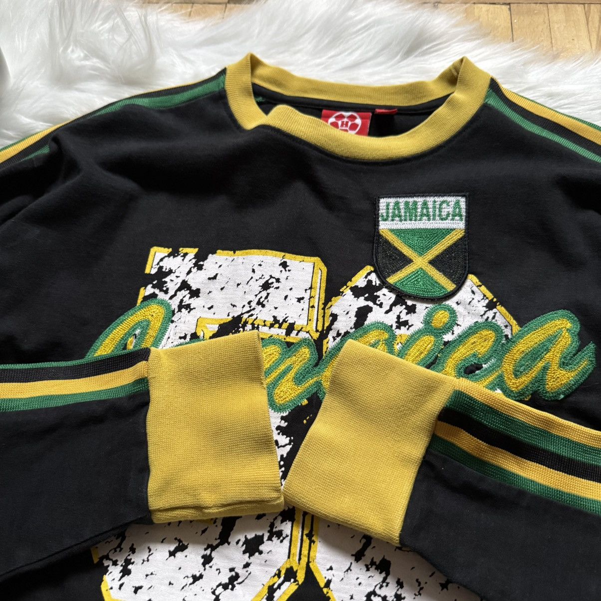 If Six Was Nine 📌 Vintage Y2K Jamaica Rasta Bob Marley Blokecore Sweatshirt Size US L / EU 52-54 / 3 - 6 Thumbnail