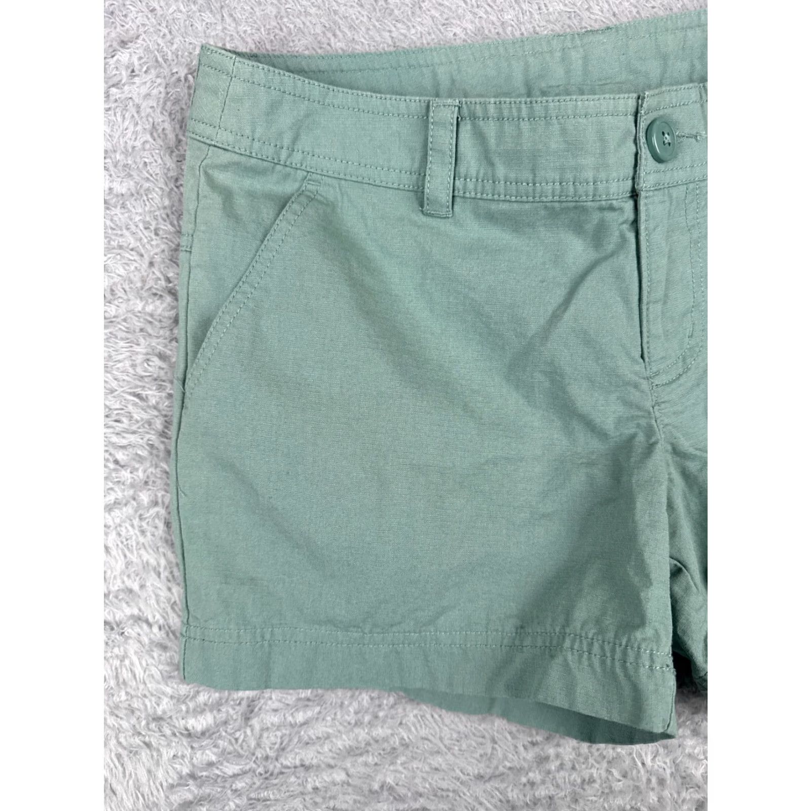 Vintage Columbia Womens Shorts 4 Green Chino Ripstop Cotton Hiking Camping 31x4 Size 27" / US 4 / IT 40 - 2 Thumbnail