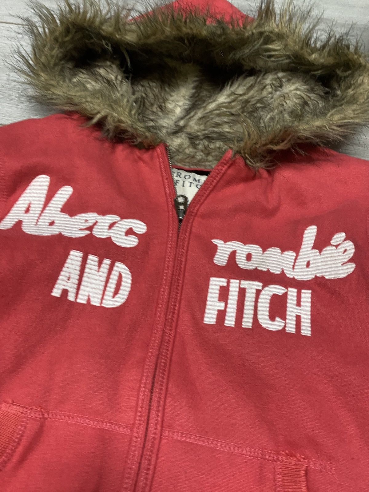 Abercrombie & Fitch Abercrombie full fur hood Y2K big logo heavy zip hoodie Size L / US 10 / IT 46 - 5 Thumbnail