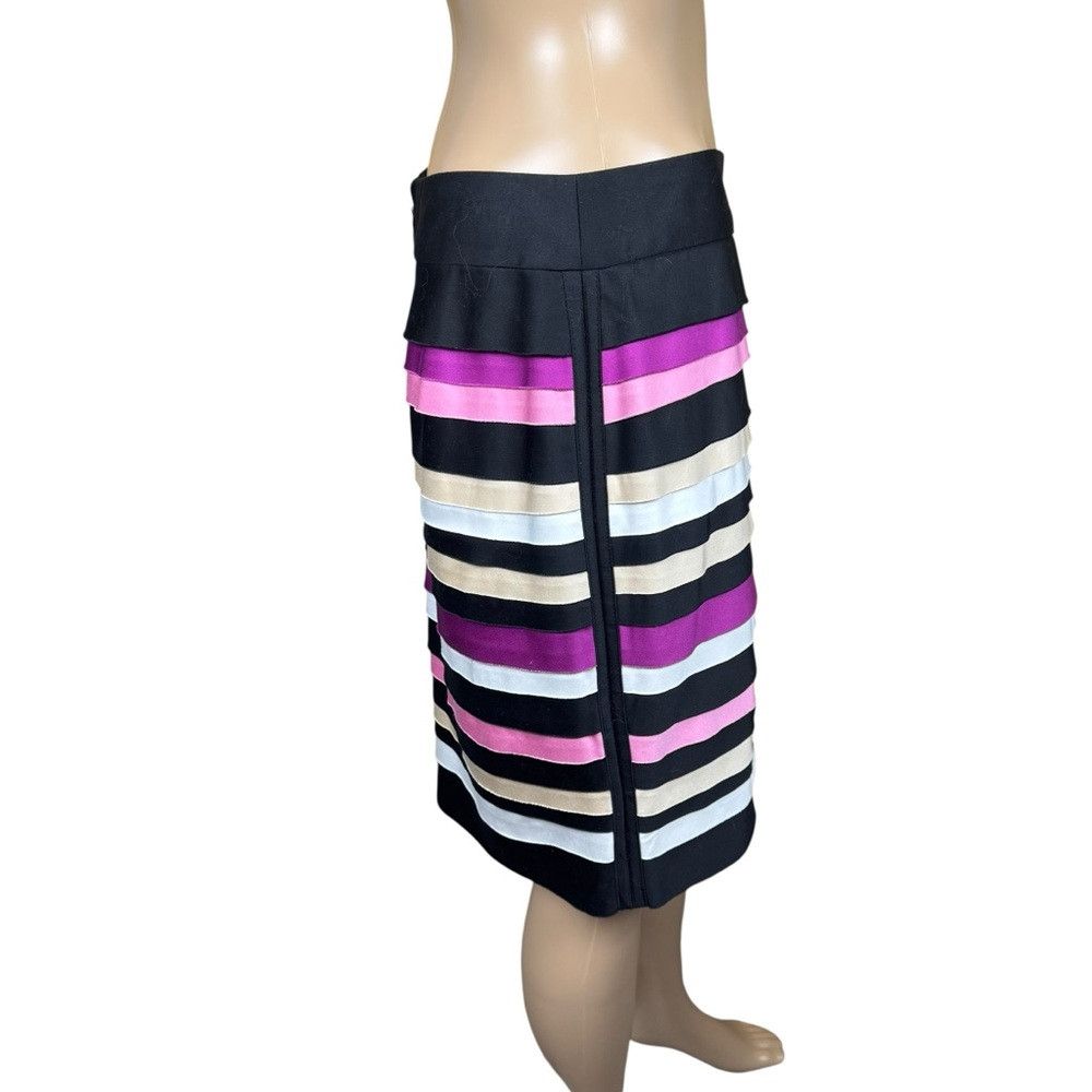 White House Black Market White House Black Market Striped Tiered Cotton Skirt Size 6 Size 28" / US 6 / IT 42 - 2 Thumbnail
