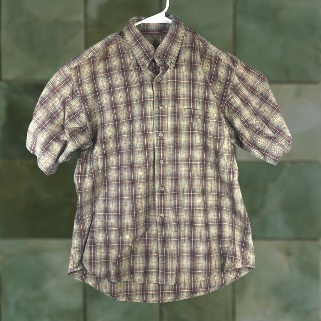 Vintage Woolrich Shirt Mens Medium Beige Plaid Short Sleeve Button Front Casual Size US M / EU 48-50 / 2 - 1 Thumbnail