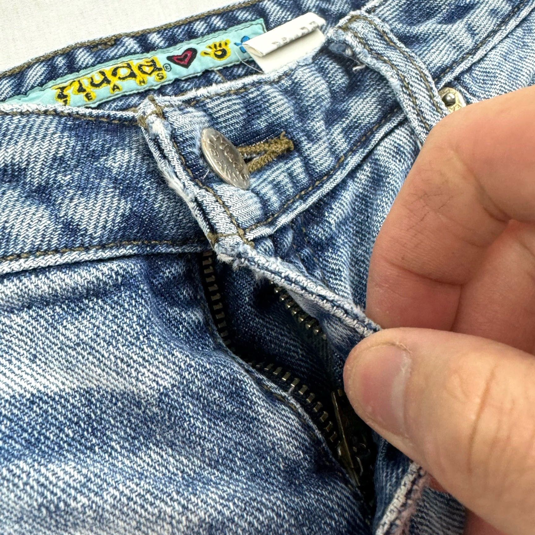Vintage VINTAGE Mudd Jeans Womens Flare Hipster 5 Blue Low Rise 28" Waist 27.5" Inseam Womens Jeans Size 27" / US 4 / IT 40 - 7 Thumbnail