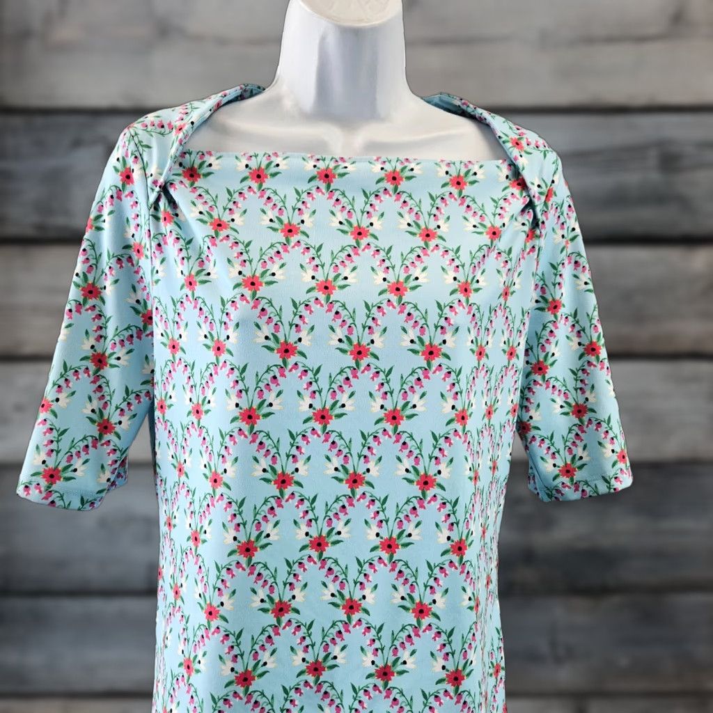 Ann Taylor VINTAGE Ann Taylor Womens Top Floral Blue Pink Half Sleeves Medium Pink Floral Shirt Womens M Blue Size M / US 6-8 / IT 42-44 - 1 Thumbnail