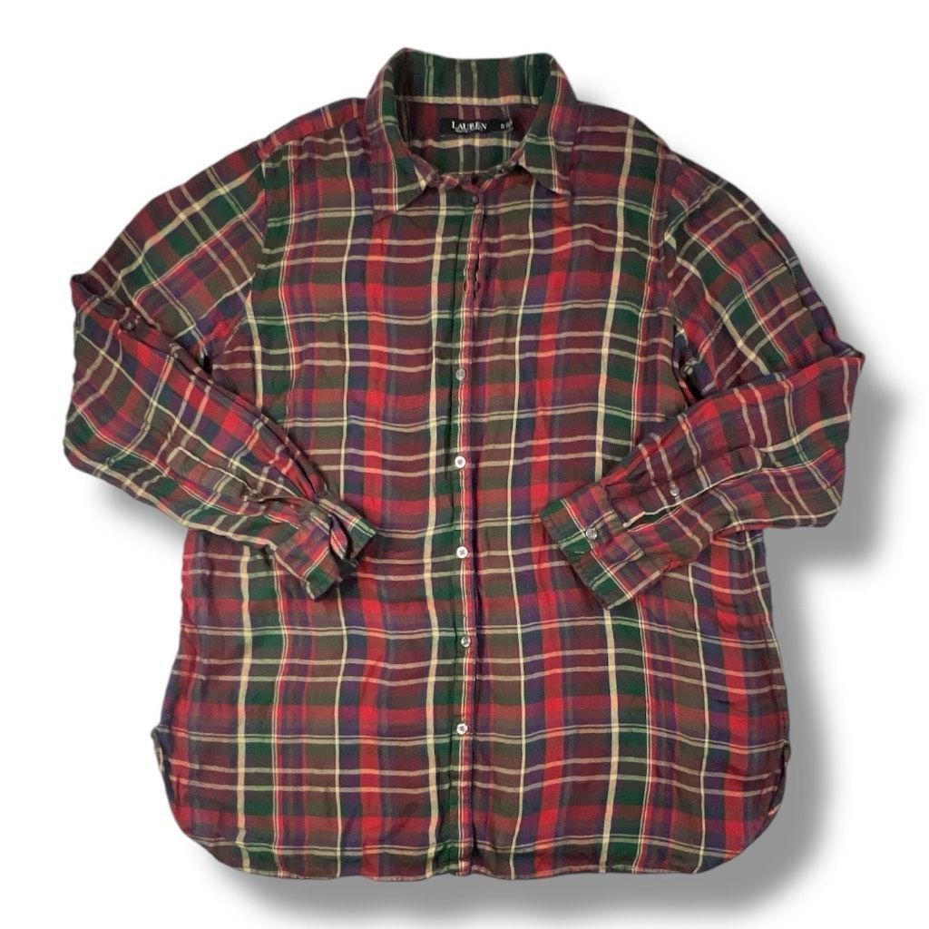 Lauren Ralph Lauren Lauren Ralph Lauren Plaid Blouse Top Size Extra Large Size XL / US 12-14 / IT 48-50 - 1 Thumbnail
