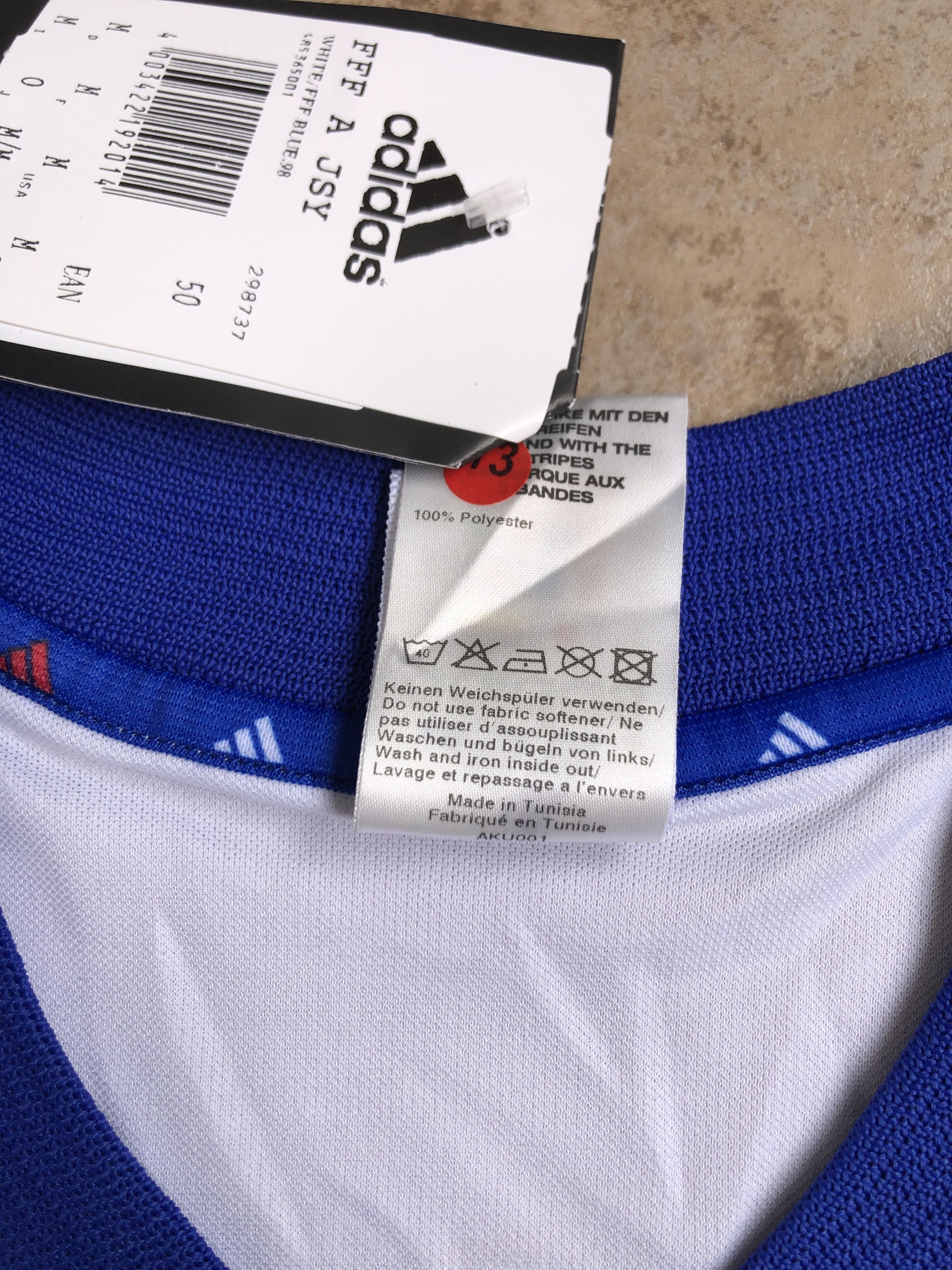 Adidas France Away Football Shirt 2002-2004 Size M BNWT Size US M / EU 48-50 / 2 - 12 Thumbnail